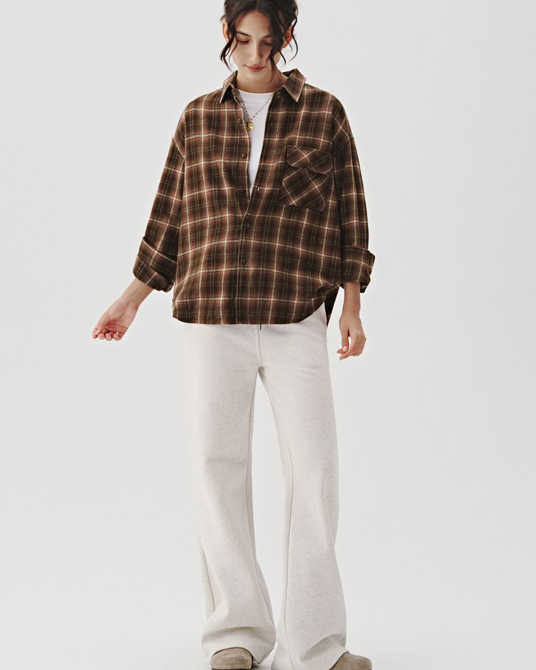 Retro Check Long Sleeve Shirt　LS076