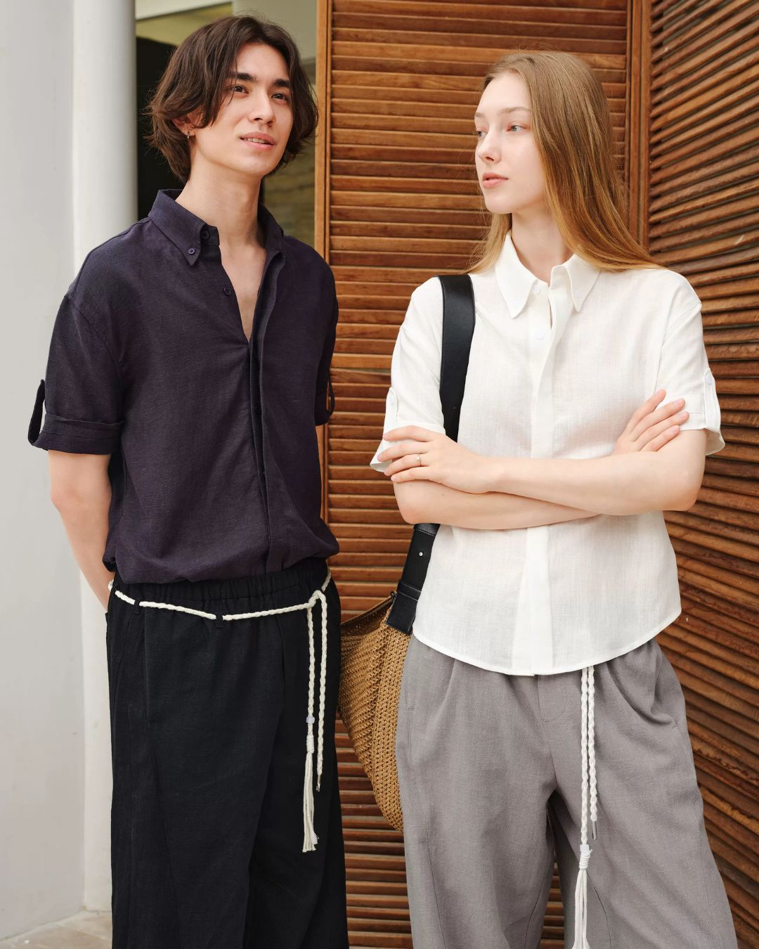 Roll-Tab Linen Shirt 　SS093