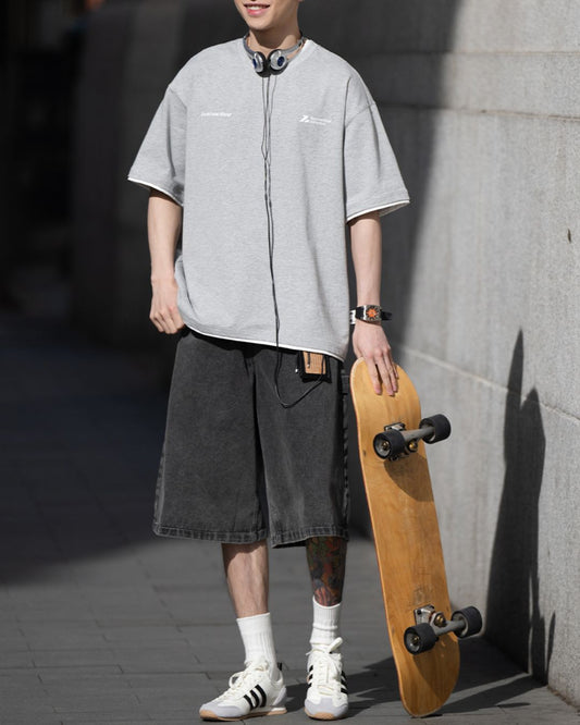 Layered Cotton T-shirt　ST163