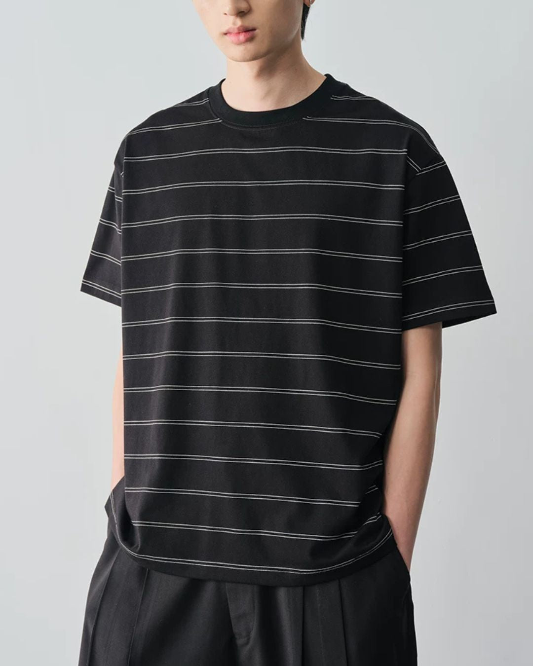 Double-border Crew Neck T-shirt　ST194
