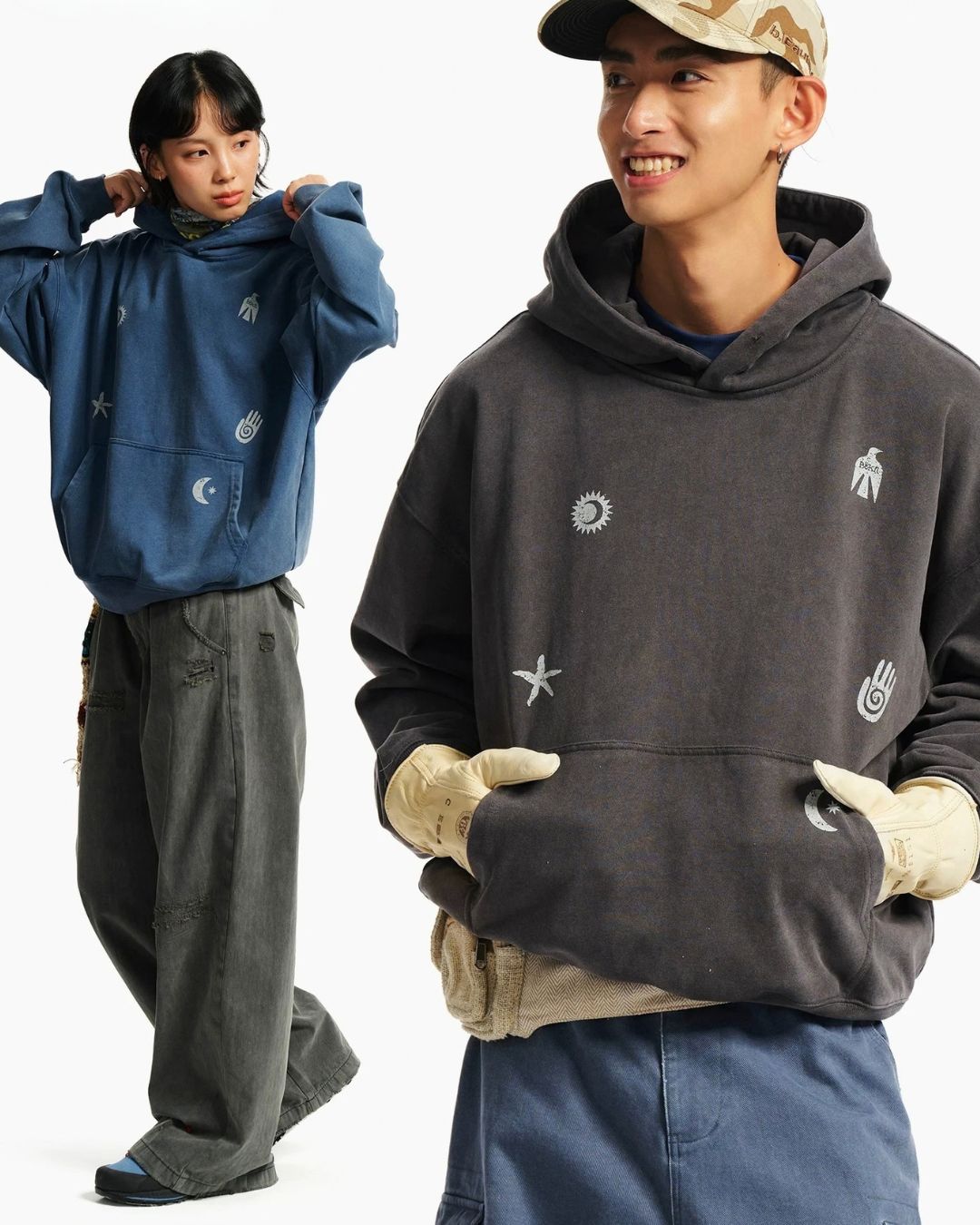Washed Symbol Hoodie　HD083