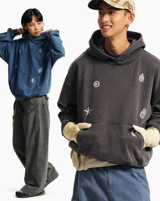 Washed Symbol Hoodie　HD083