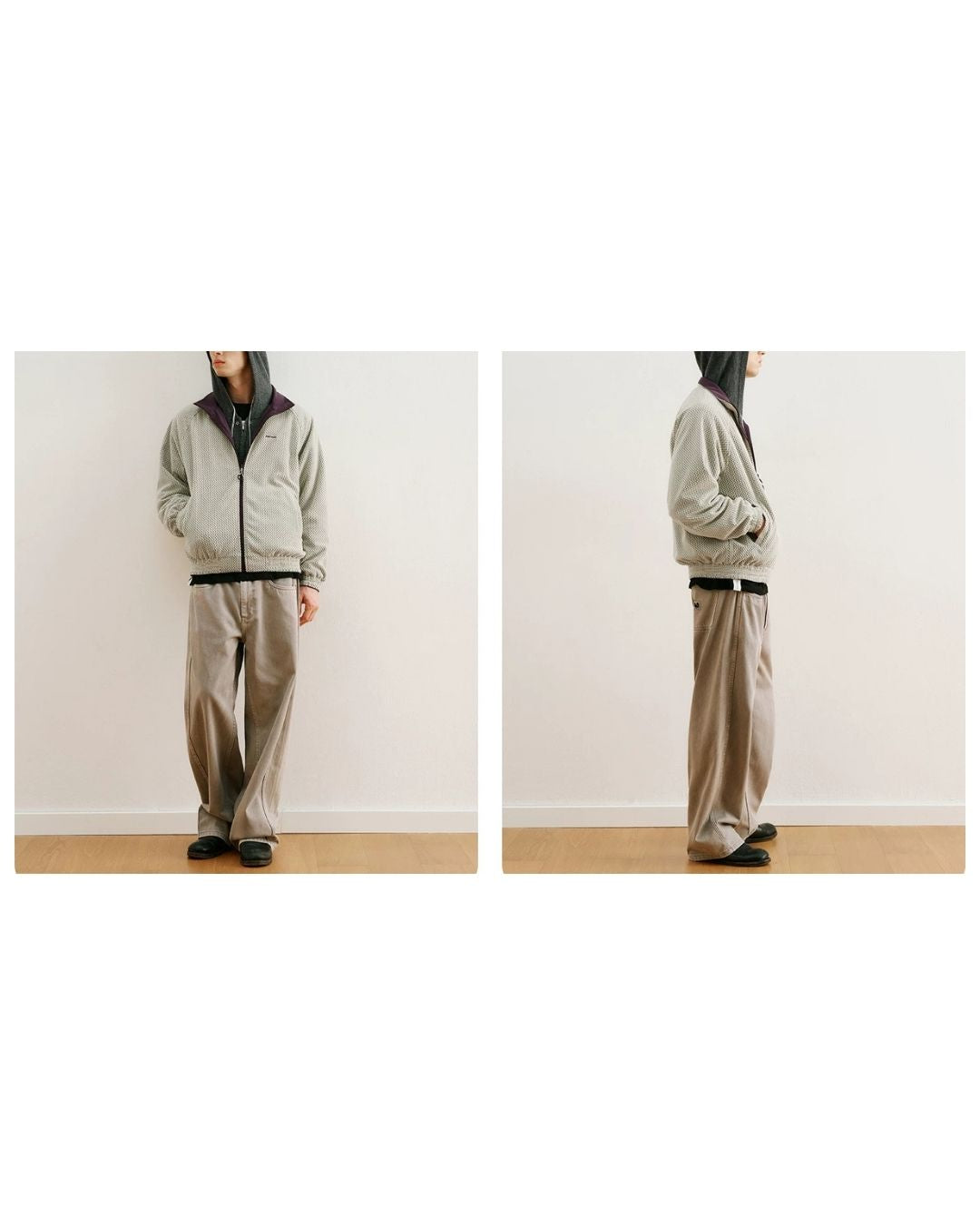 Reversible Stand Collar Jacket　JK257