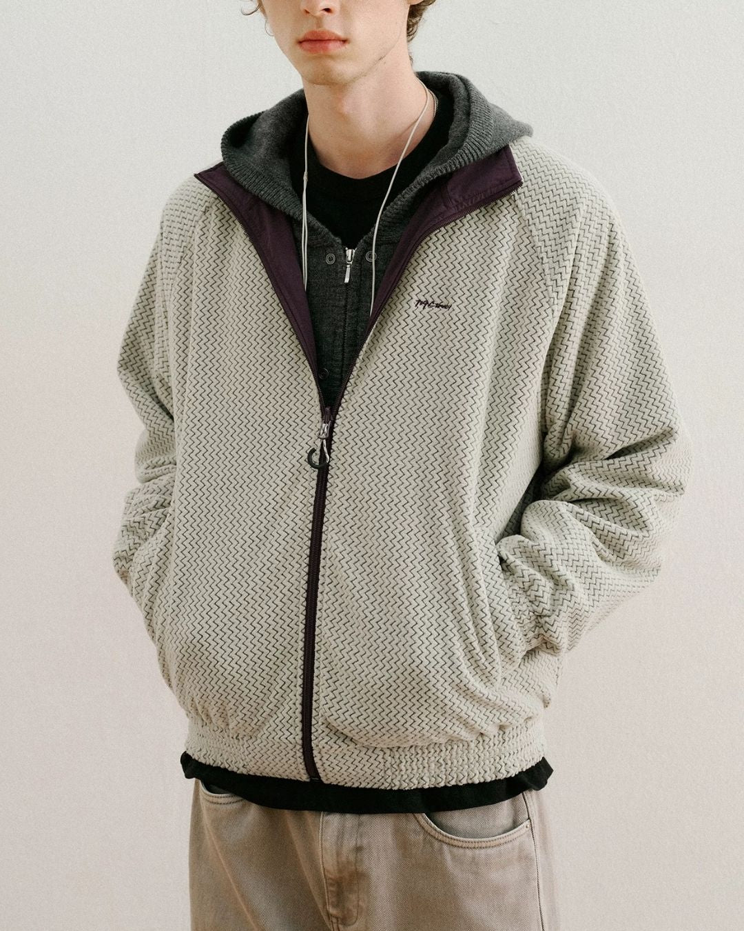 Reversible Stand Collar Jacket　JK257