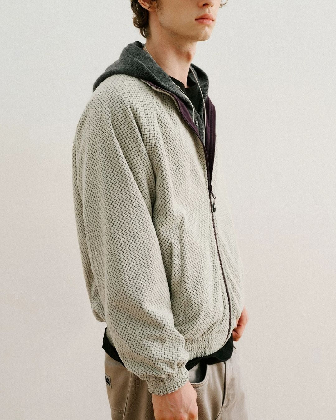 Reversible Stand Collar Jacket　JK257