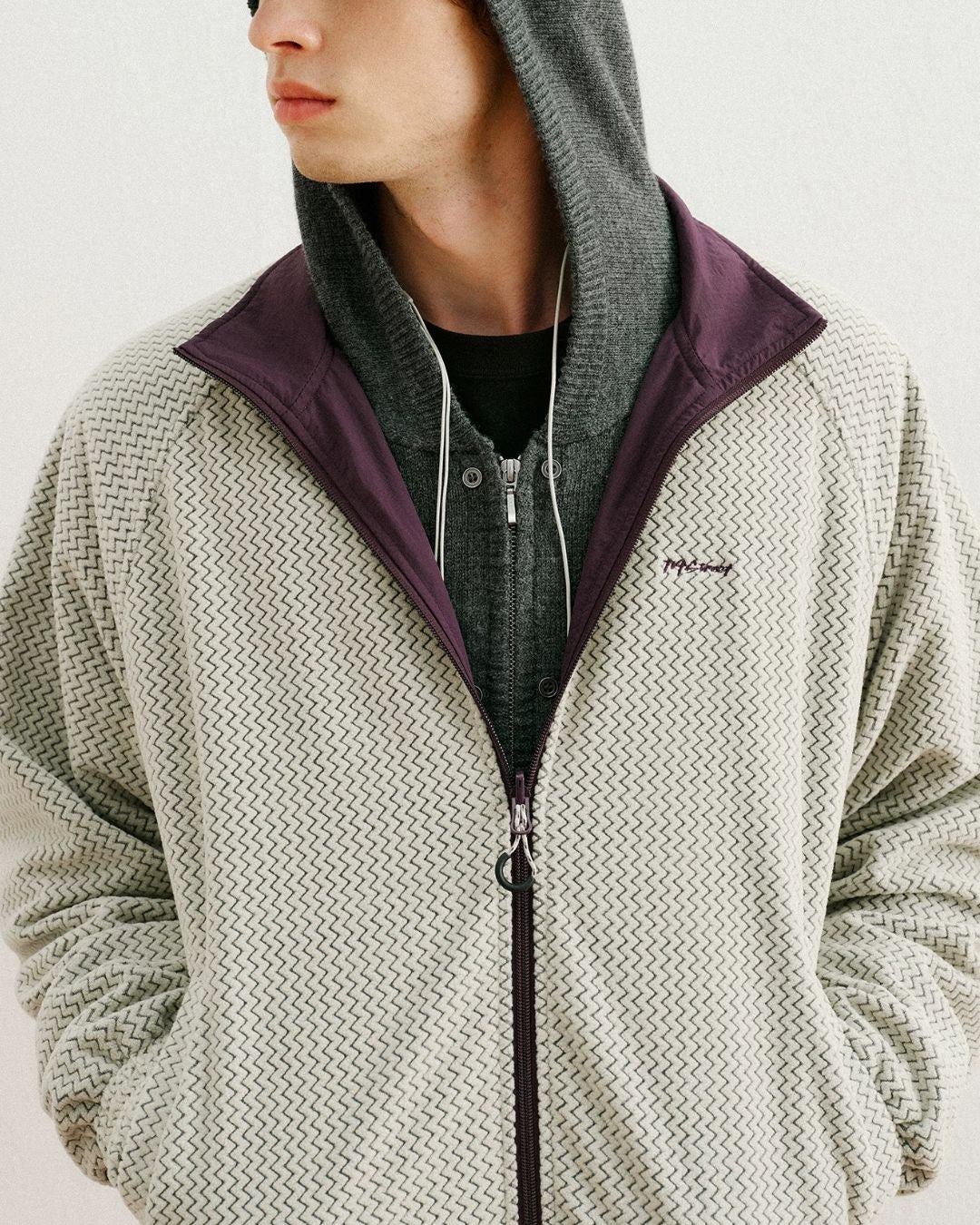 Reversible Stand Collar Jacket　JK257