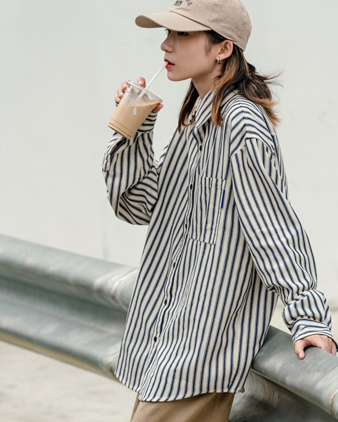 【一週間以内に発送】Stripe Loose shirt　LS001