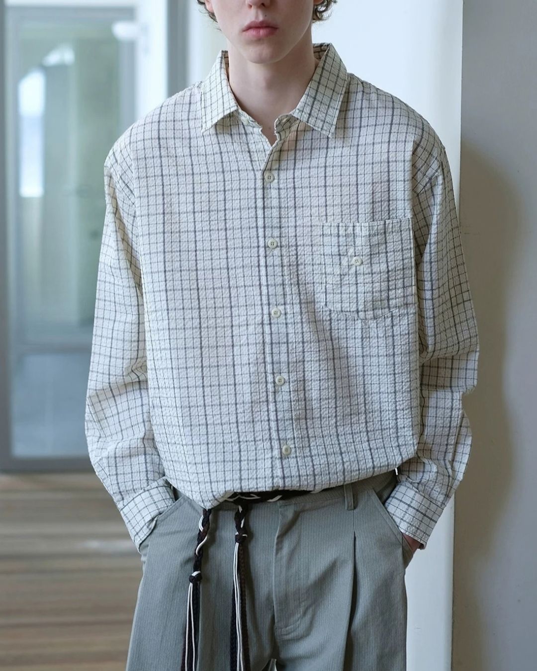 Textured Check Shirt　LS113