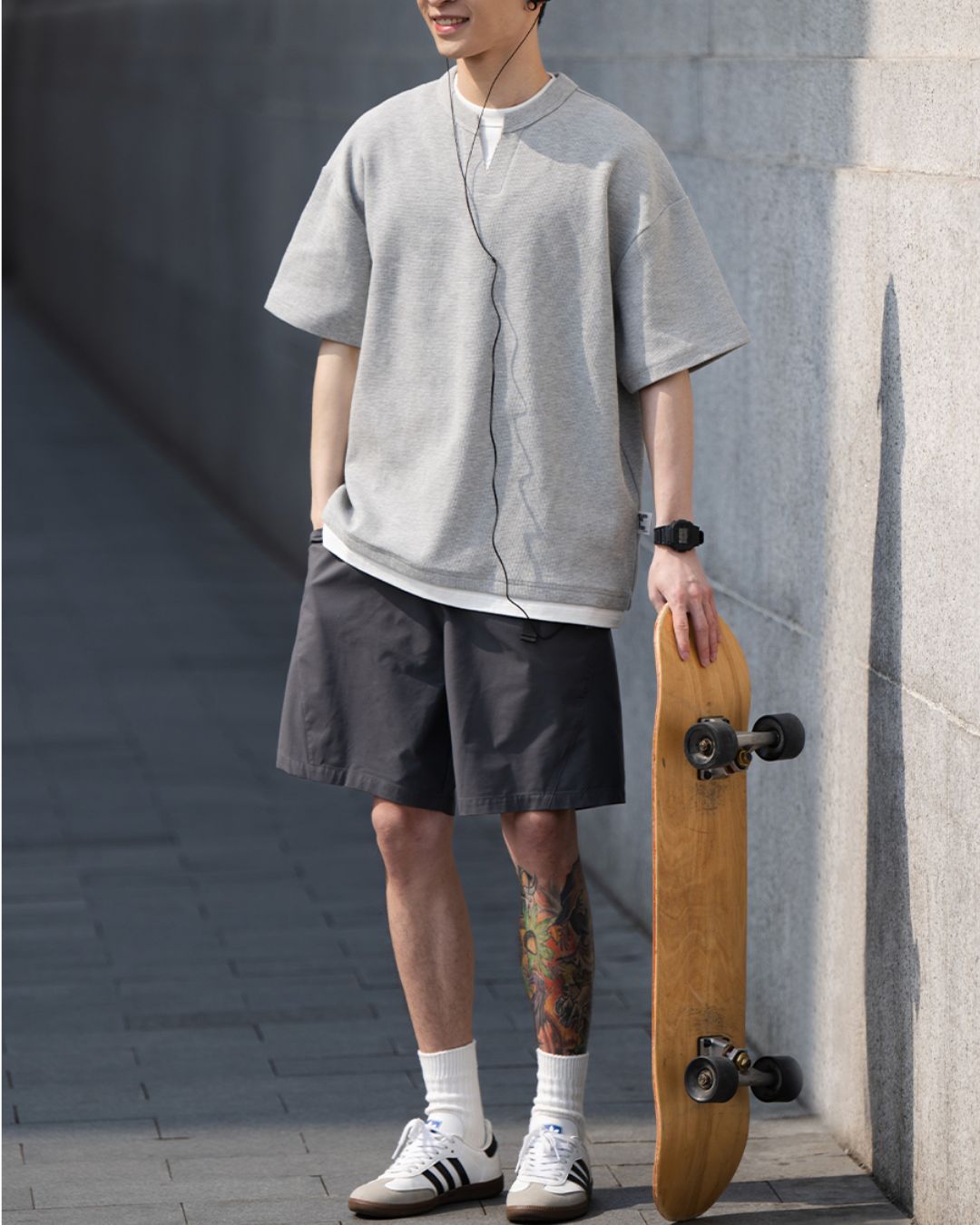 Waffle Layered S/S T-shirt　ST156