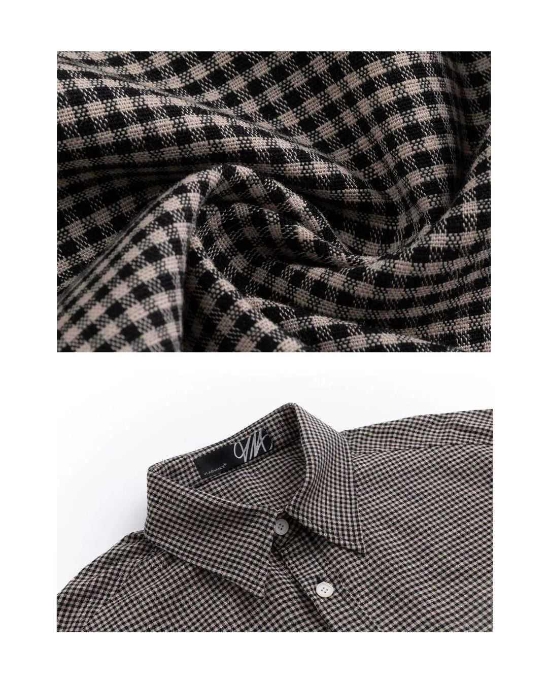 Roll-Cuff Houndstooth Shirt　SS092