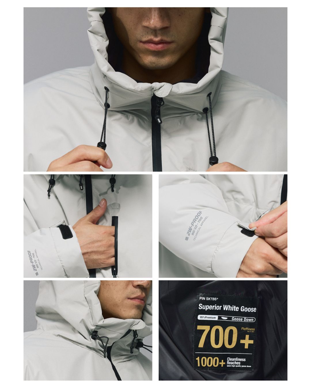 Hooded White Goose Down Jacket　DW021