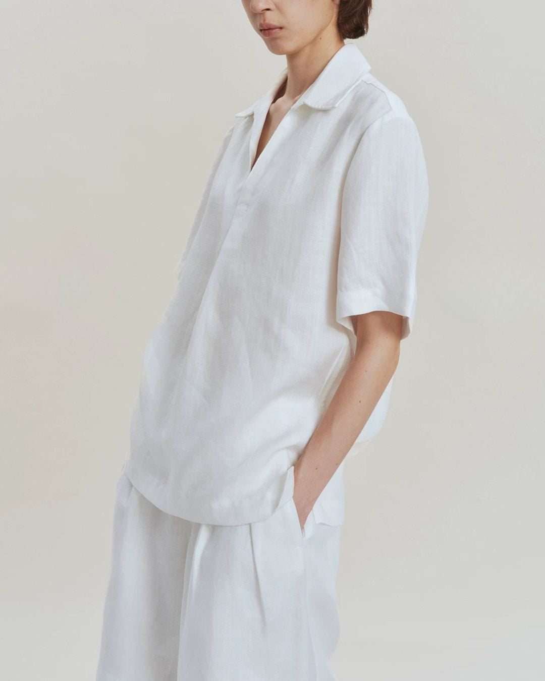 Linen Relaxed Skipper Shirt　SS095