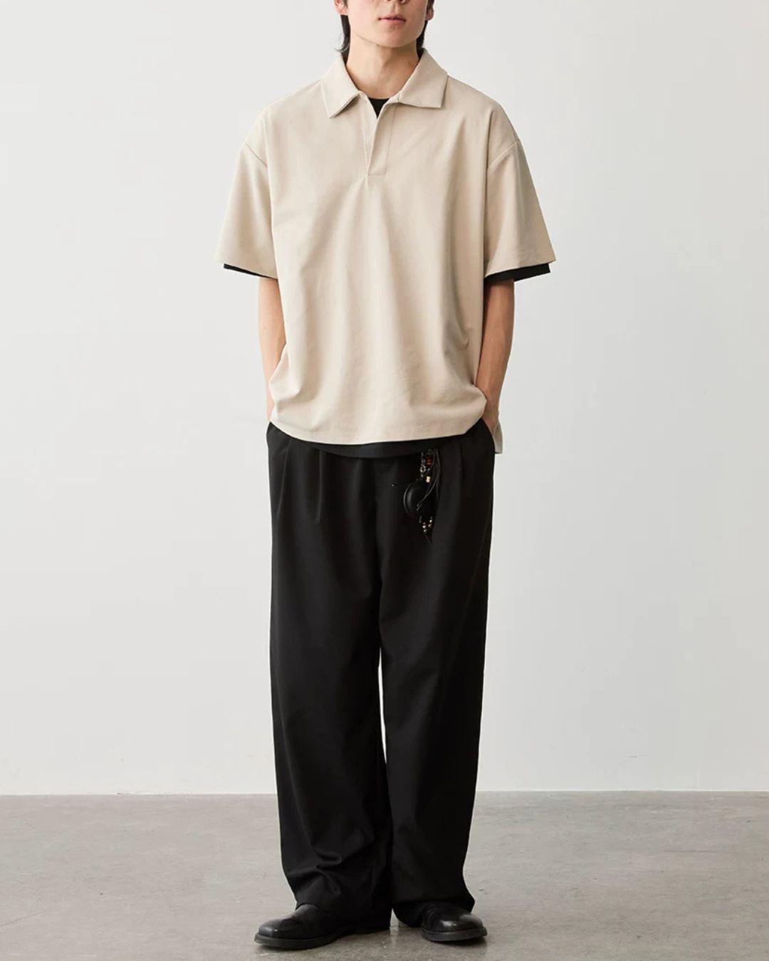 Wool Blend Tuck Wide Pants　WP119