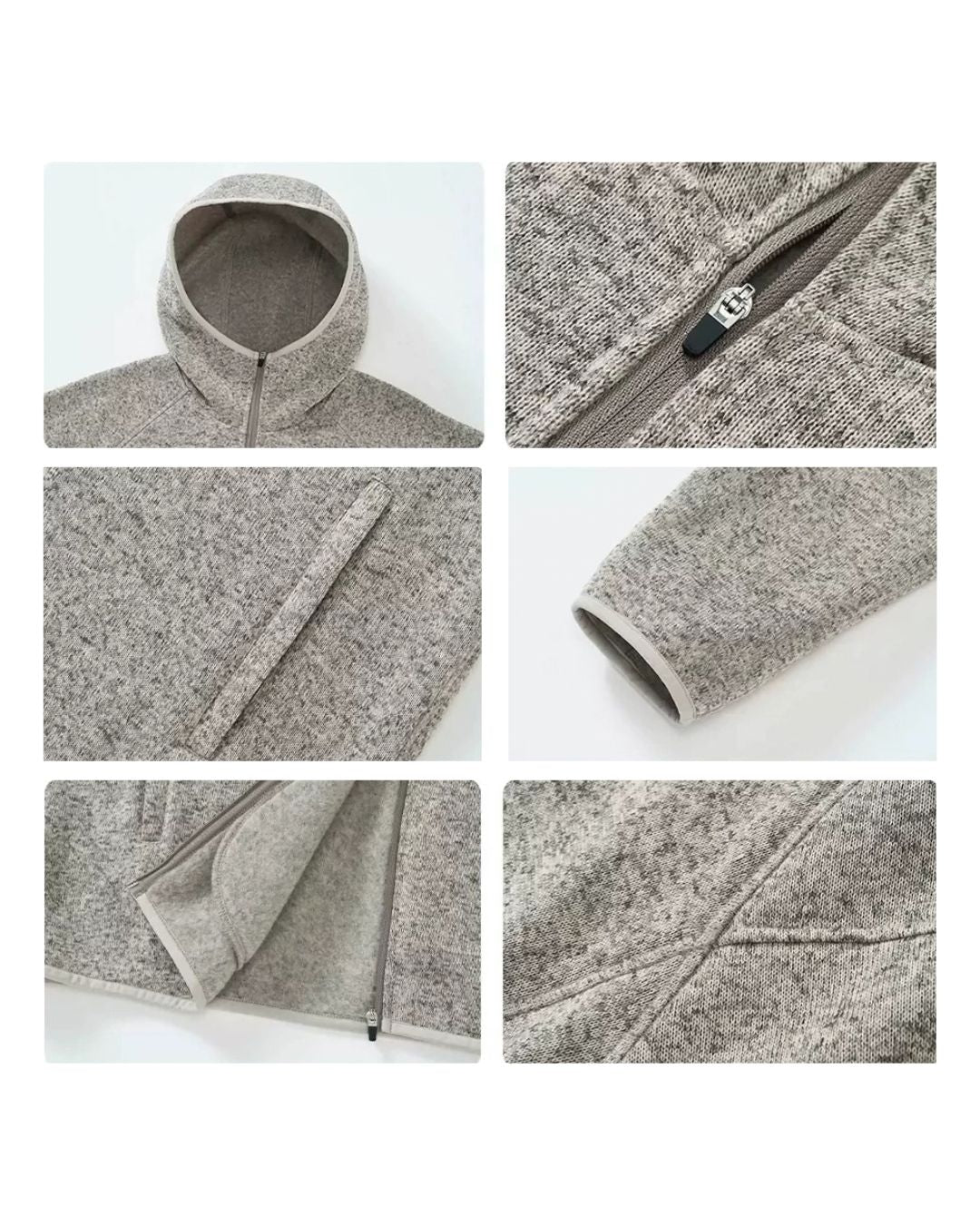 Heathered Fleece Zip Hoodie　HD086