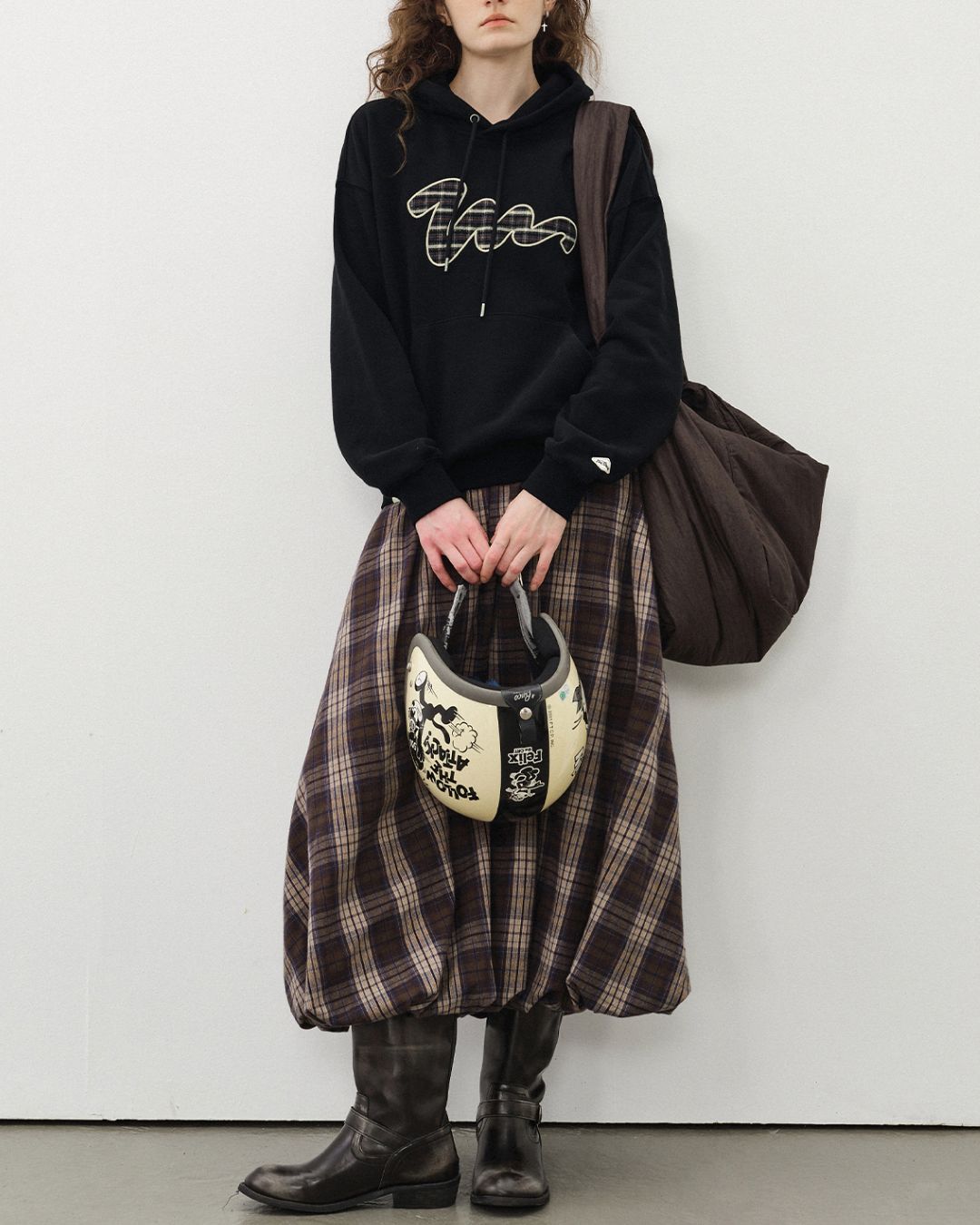 Check Patch Hoodie　HD074