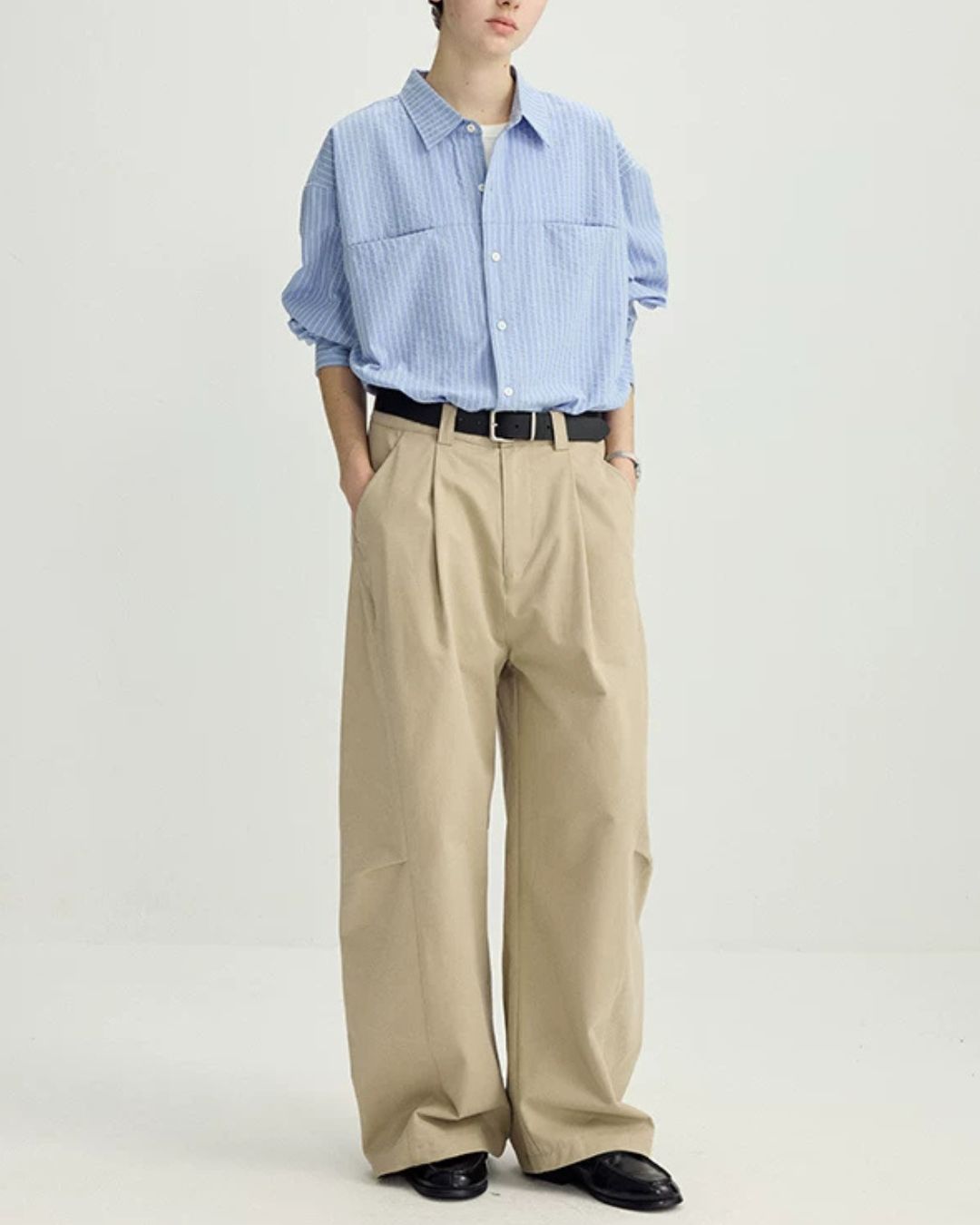 Washed Cotton Side-tuck Pants　WP100