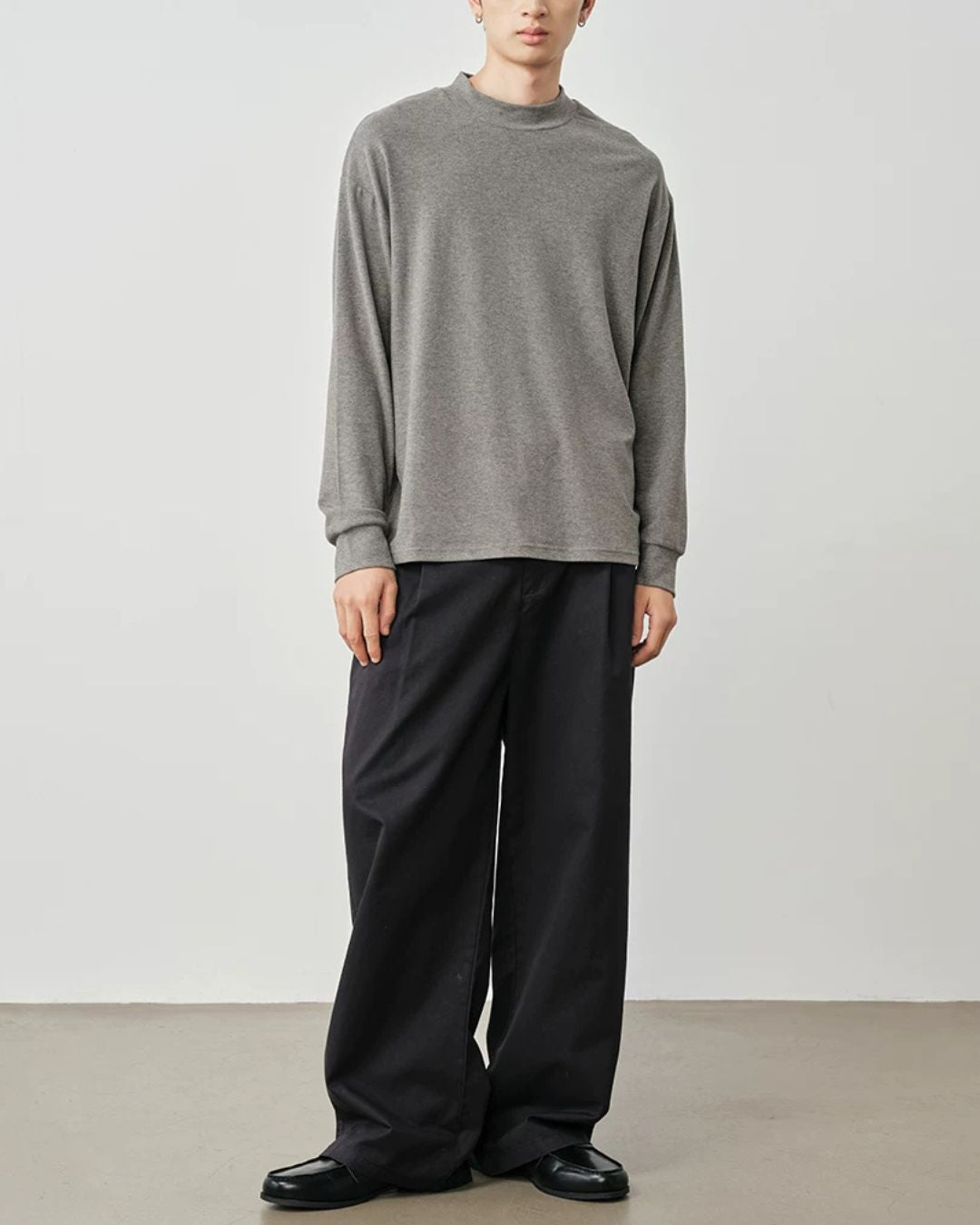 Mock Neck Long Sleeve T-Shirt　LT096