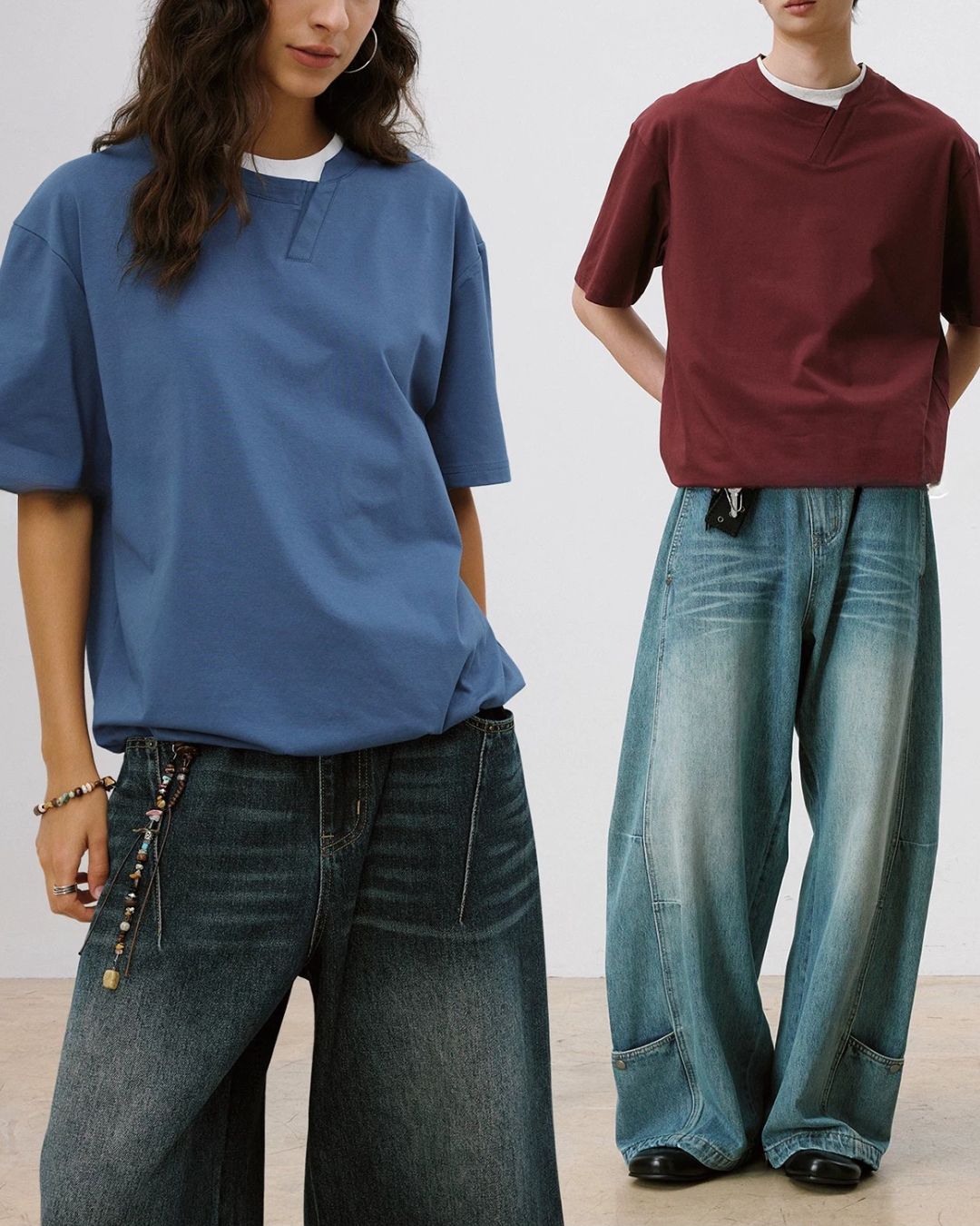 Asymmetrical Fake Layered T-shirt　ST217