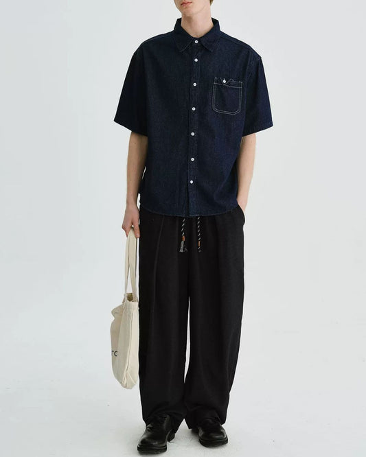 Stitch Pocket Denim Work Shirt　SS080