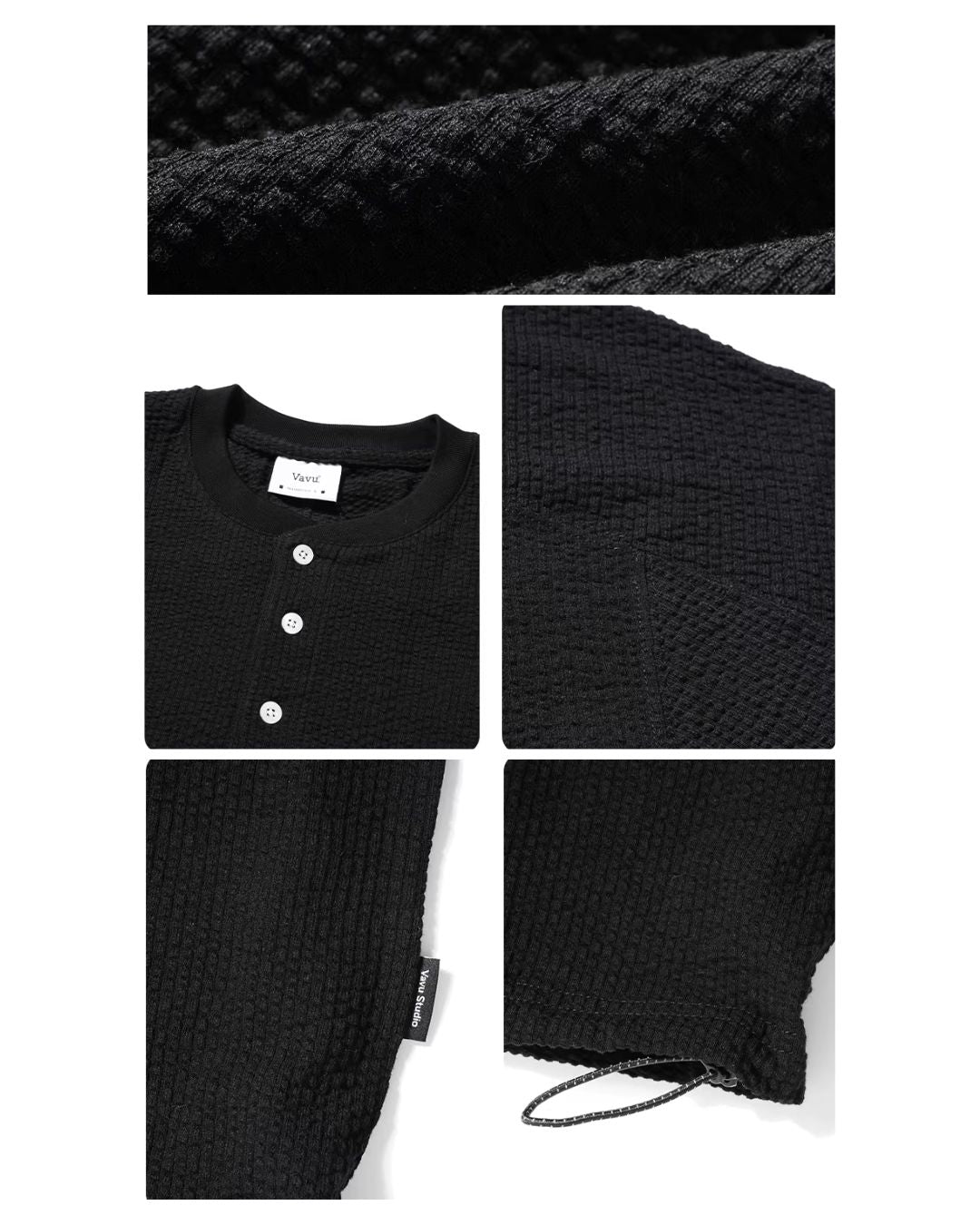 【10日以内お届け】Thermal Henley Neck T-shirt　ST182