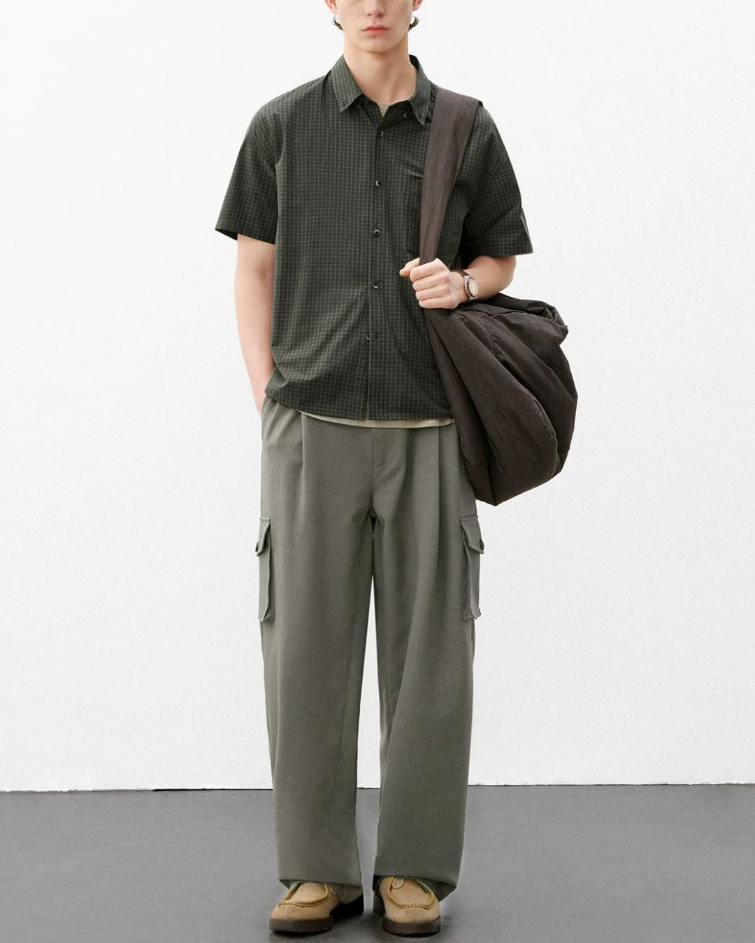 Sand-washed Plaid Shirt　SS094