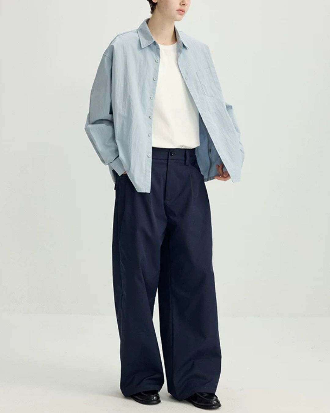 Light Blue Short-length Shirt　LS106
