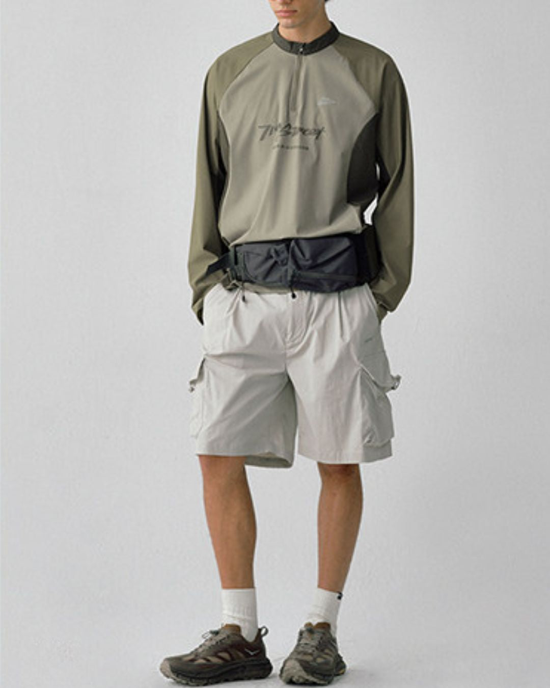 【10日以内お届け】Quick-drying Half-zip T-shirt　LT079