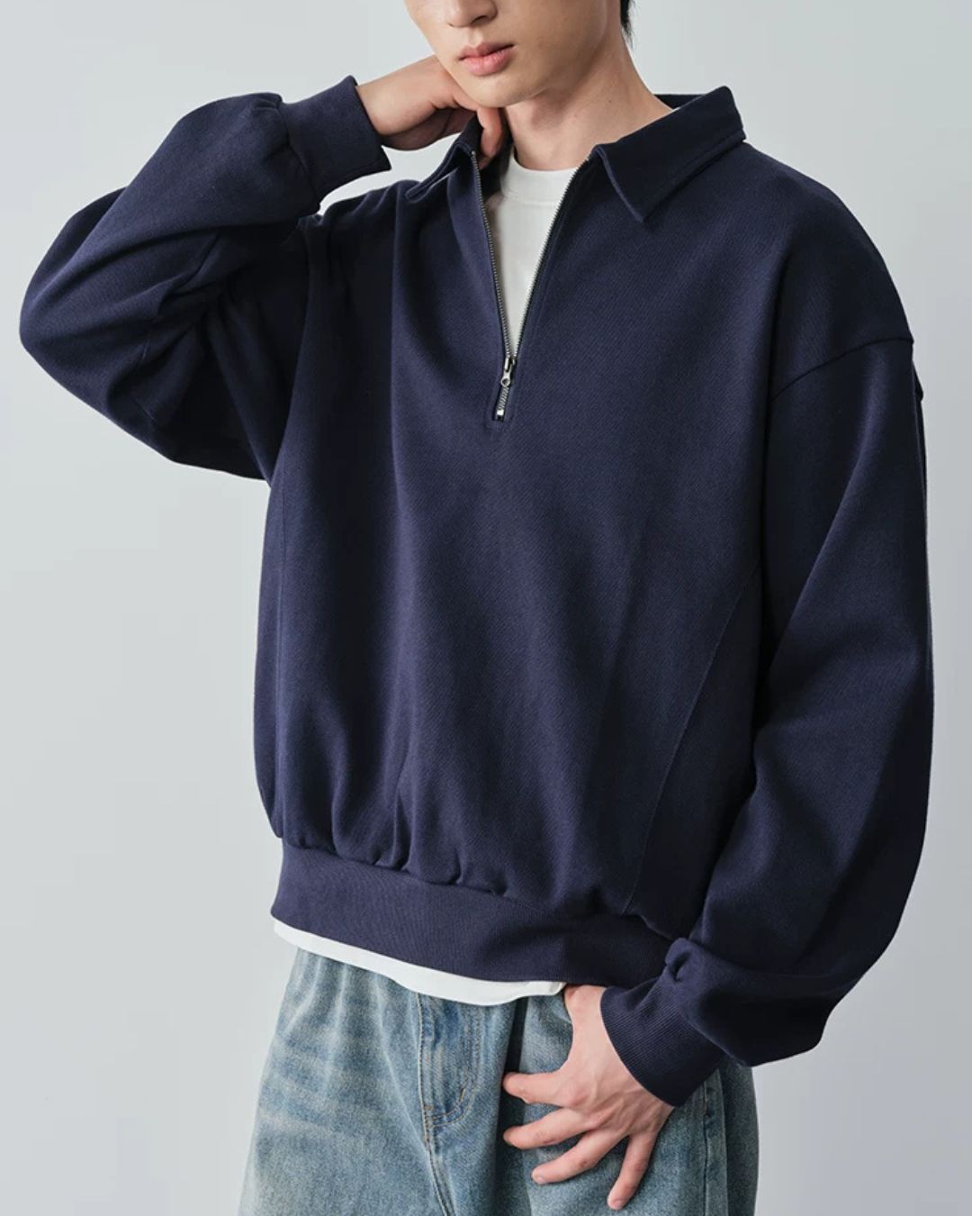 Half-zip Polo Sweatshirt　SW097