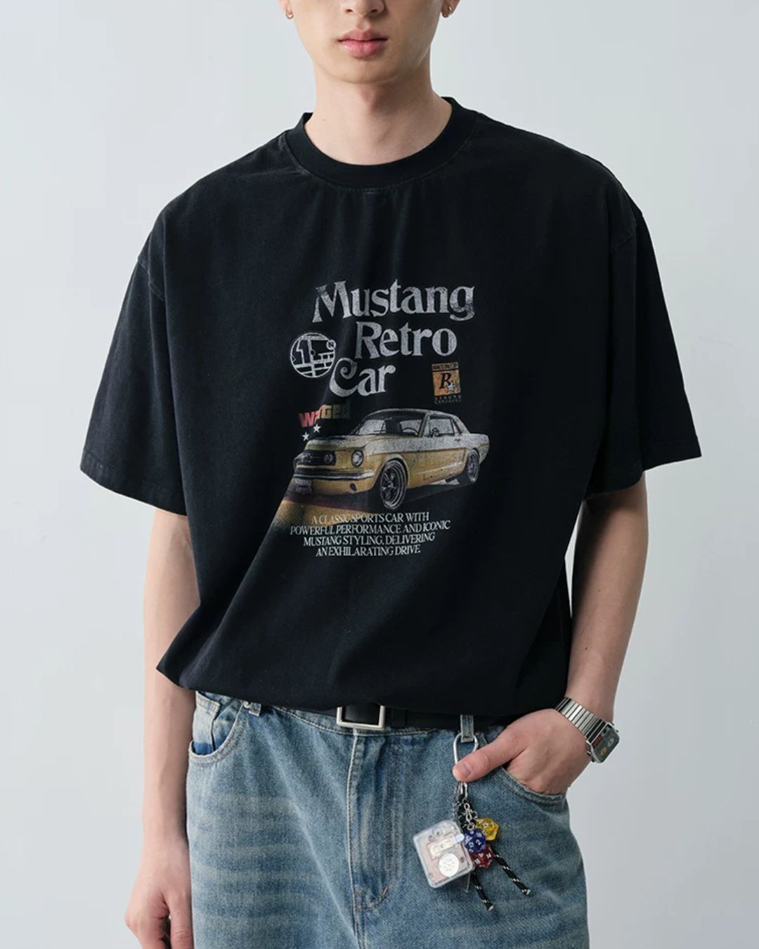【10日以内お届け】Vintage Print Relaxed T-shirt　ST191