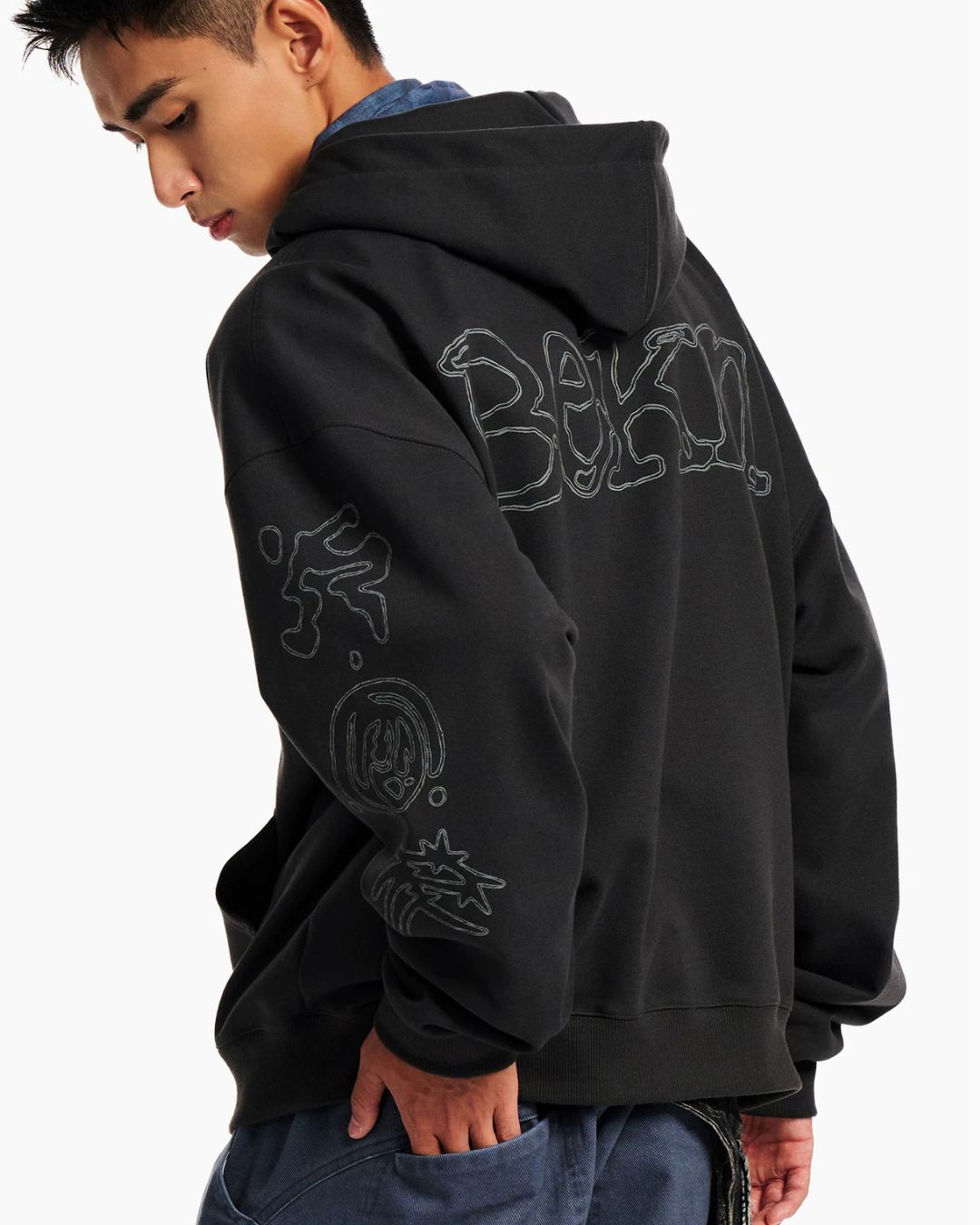 Sketch Graphic Zip Hoodie　HD089