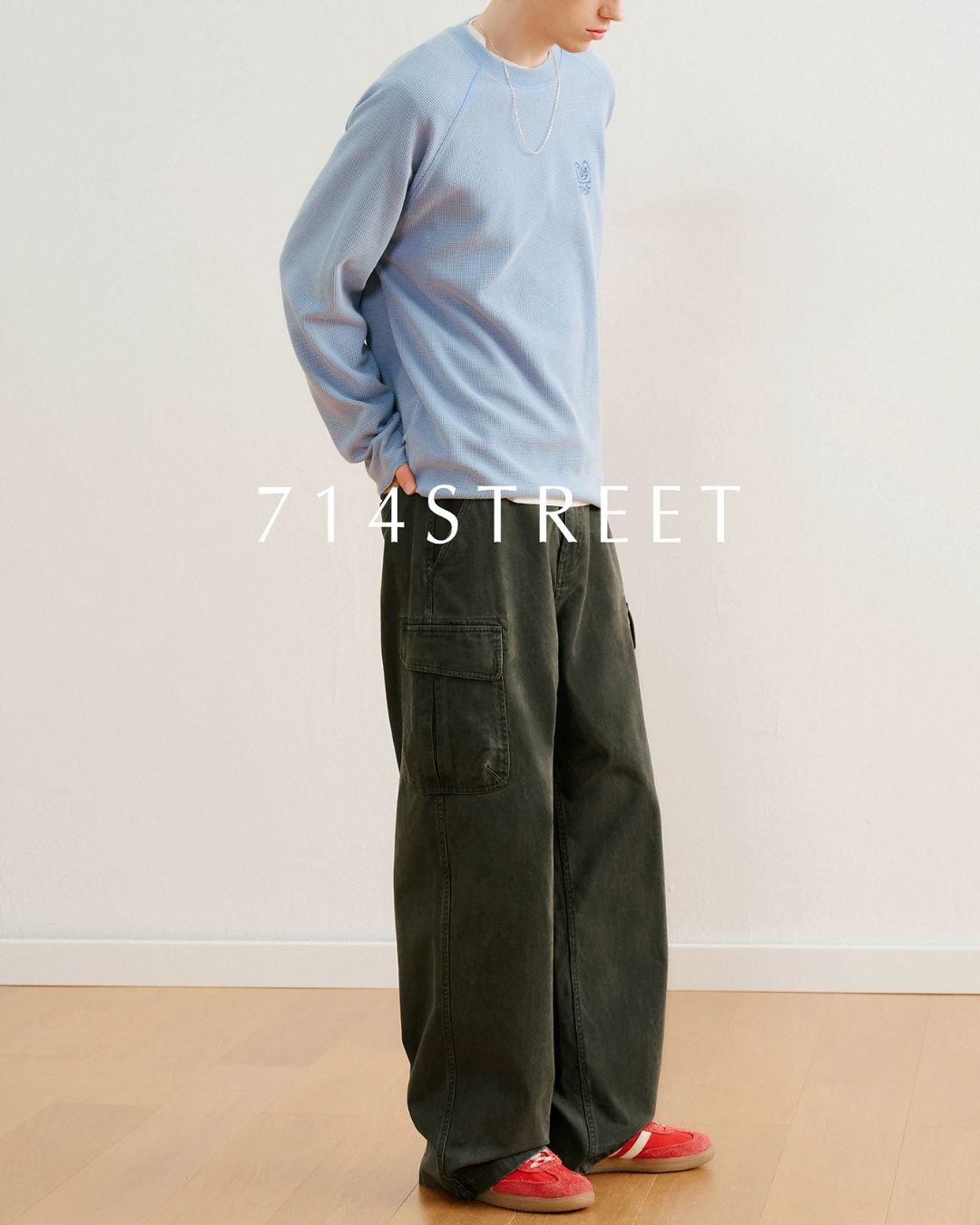 Washed Cargo Wide Pants　CP063