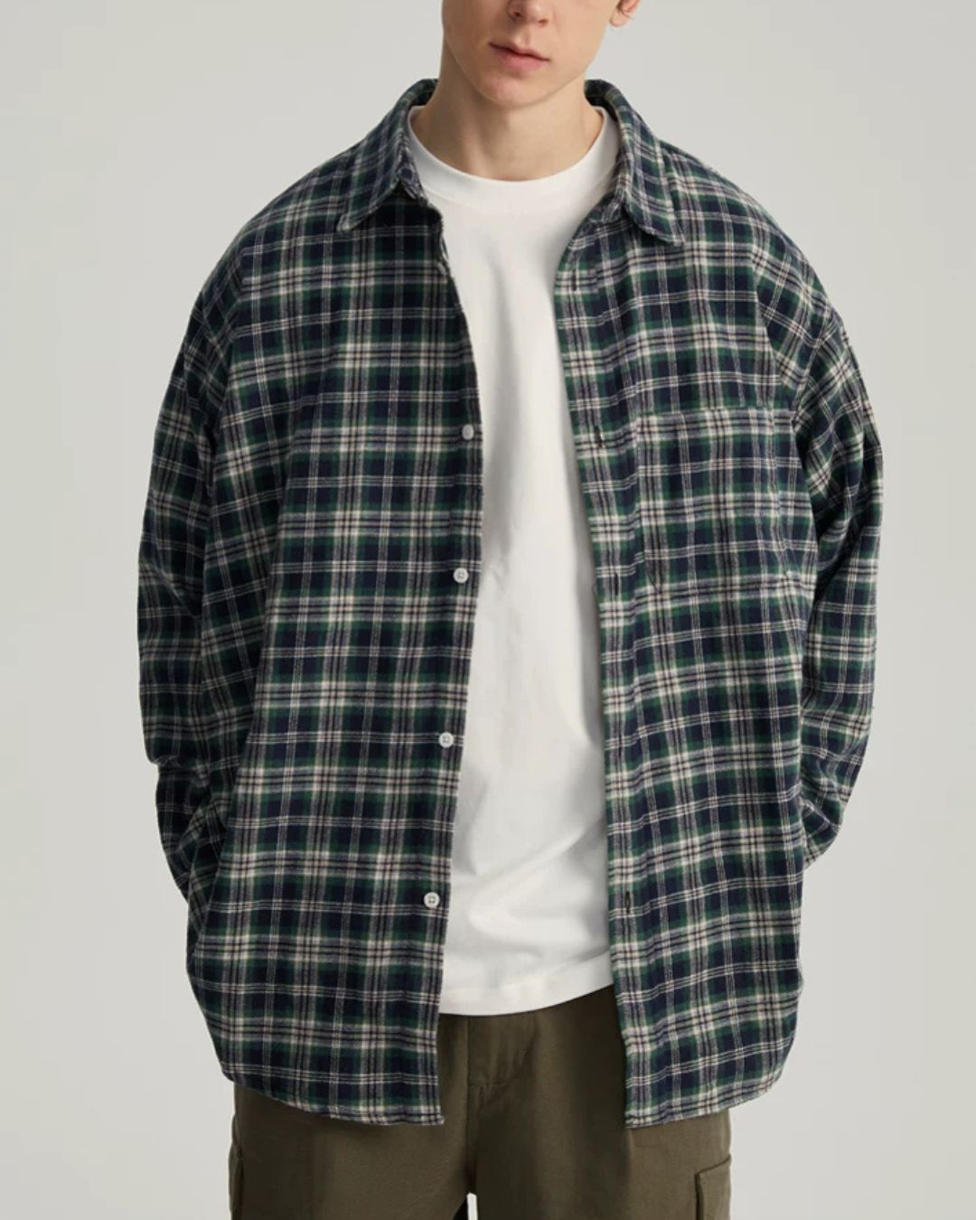 Relaxed Flannel Check Shirt　LS112