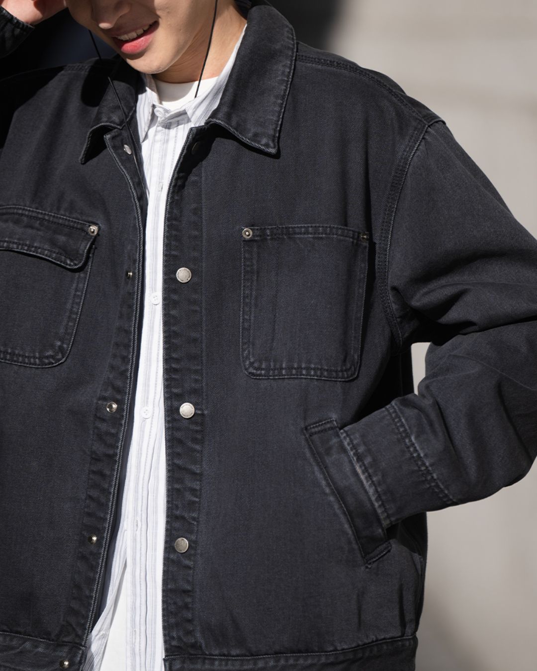 Washed Black Work Jacket　JK235