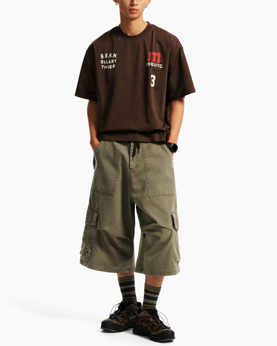 Arch Logo Print T-Shirt　ST213