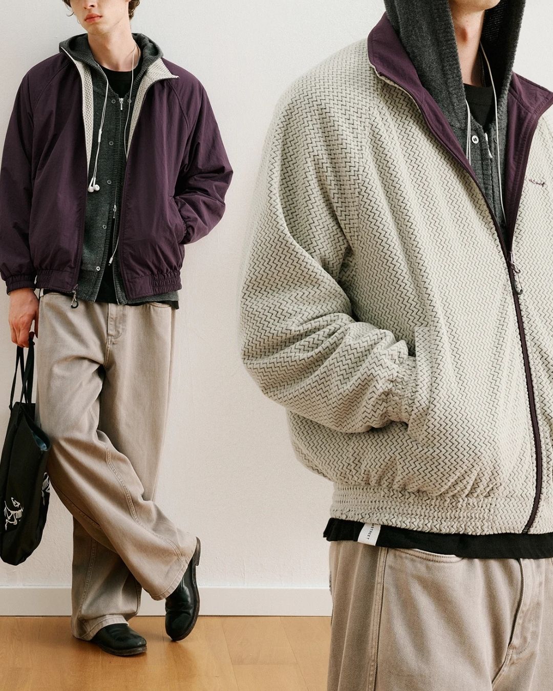 Reversible Stand Collar Jacket　JK257