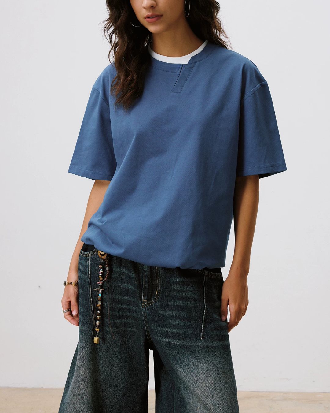 Asymmetrical Fake Layered T-shirt　ST217