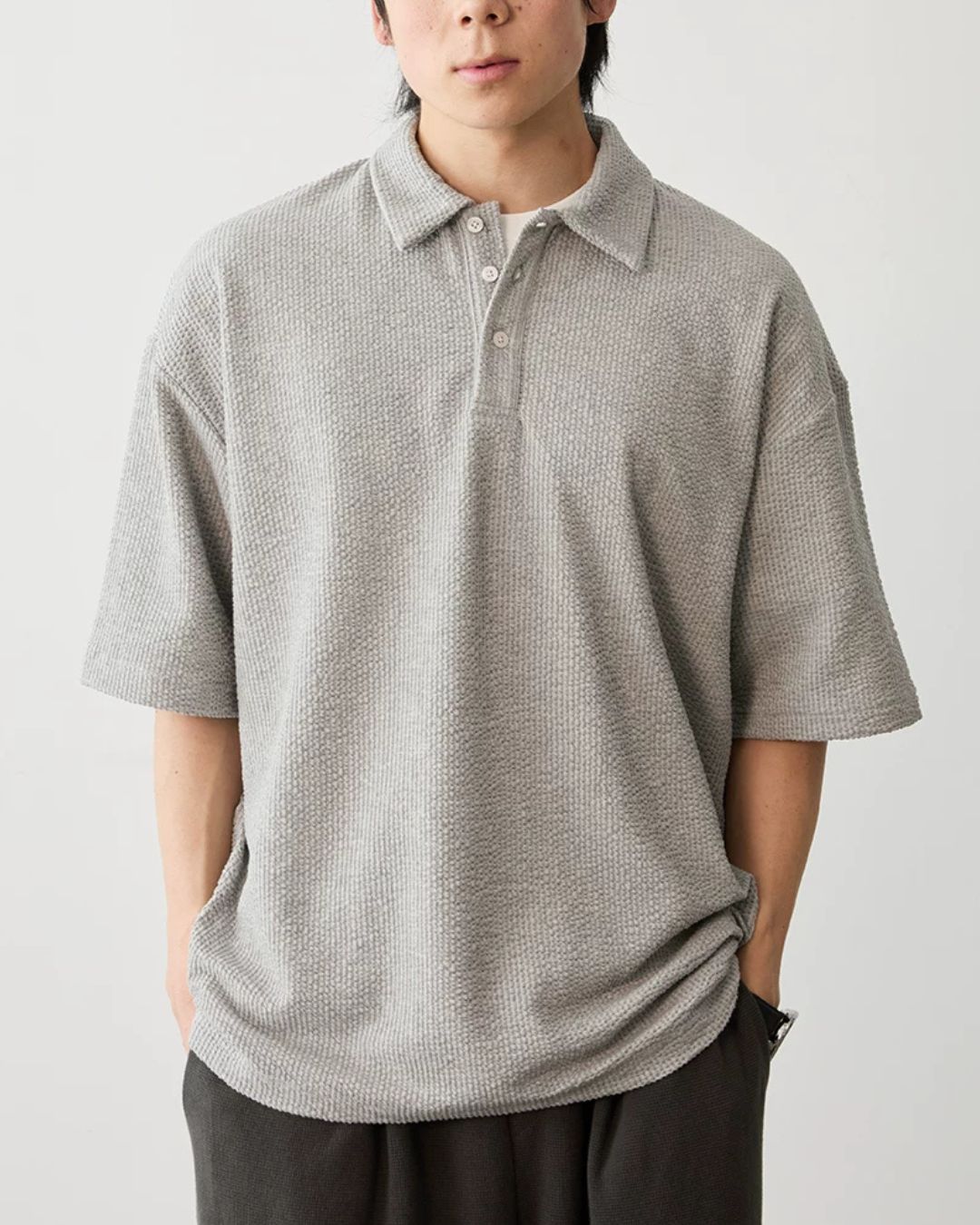 Comfortable Waffle Polo Shirt　SS087