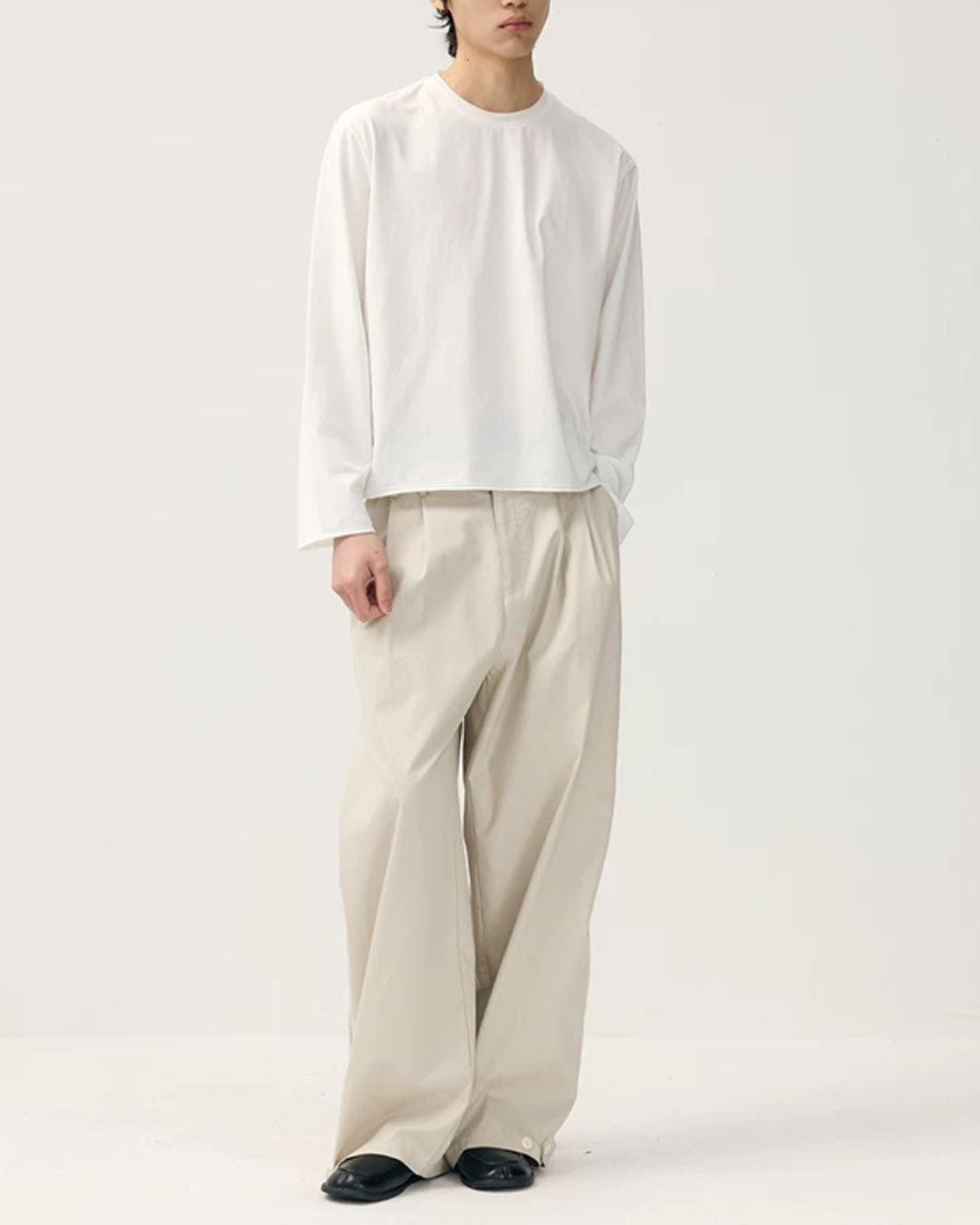Hem Button Side Pleated Pants　WP104
