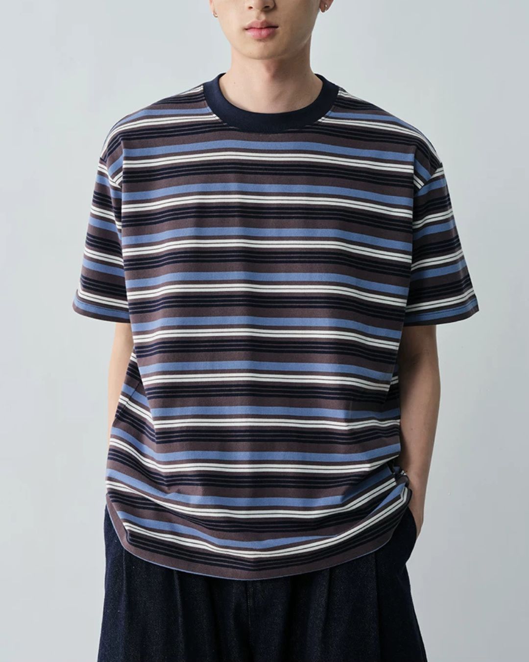 Color-blocked Striped T-shirt　ST195