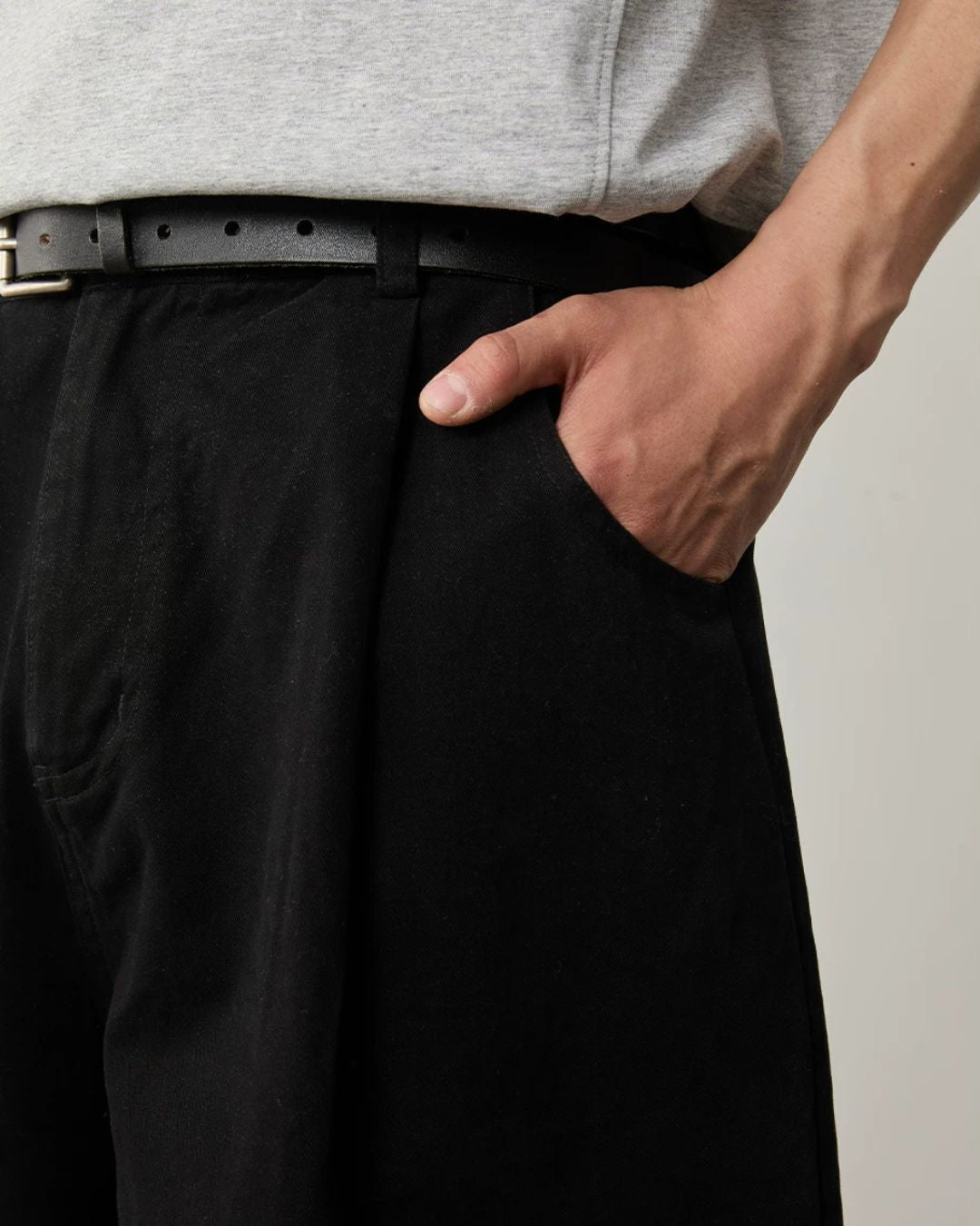Pleated Cotton Shorts　SP070