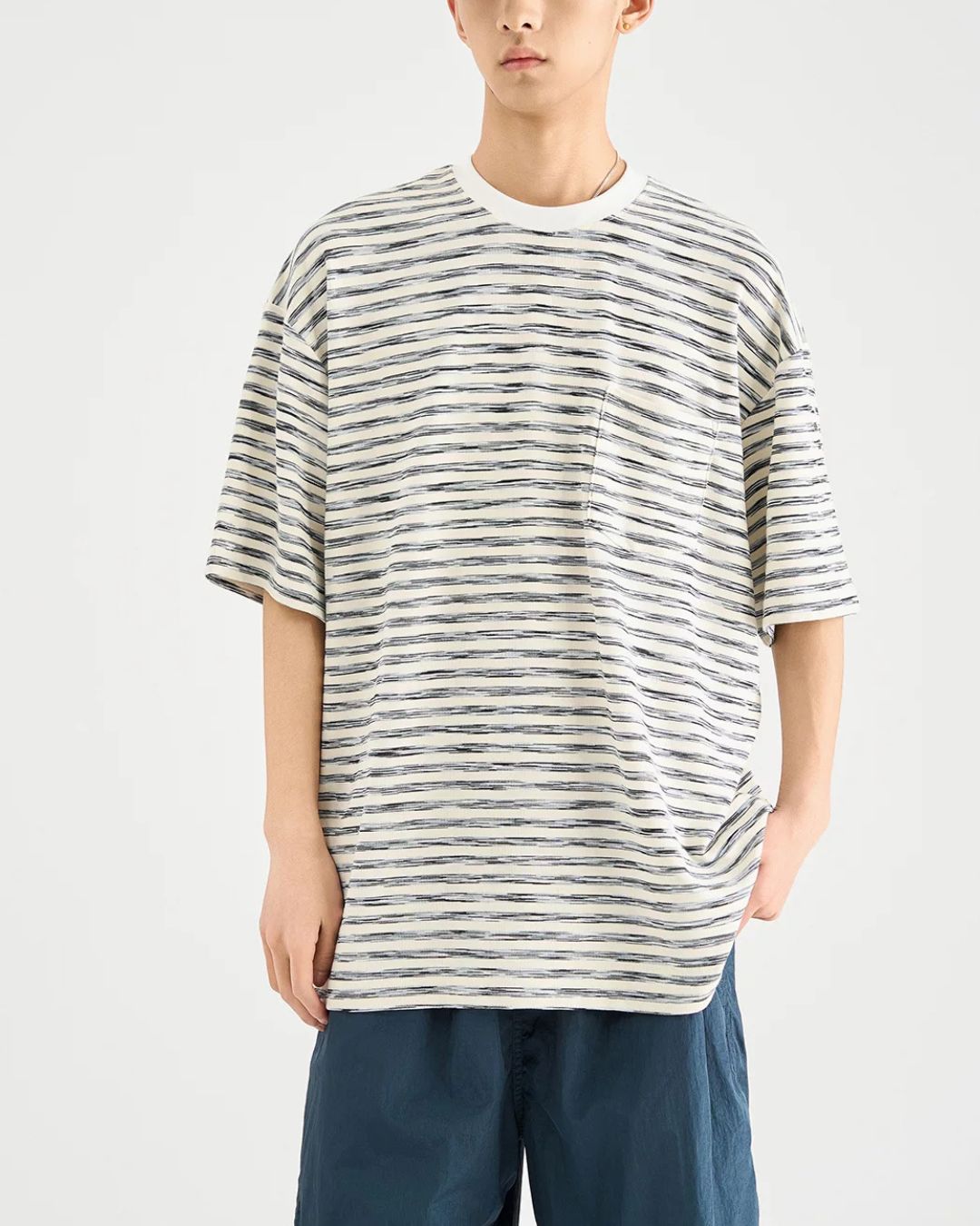 Faded Border Print T-shirt　ST186
