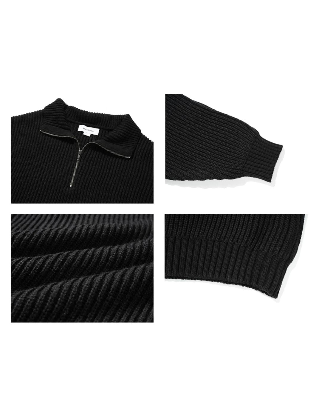 Wool Blend Ribbed Half Zip Knit　KN054