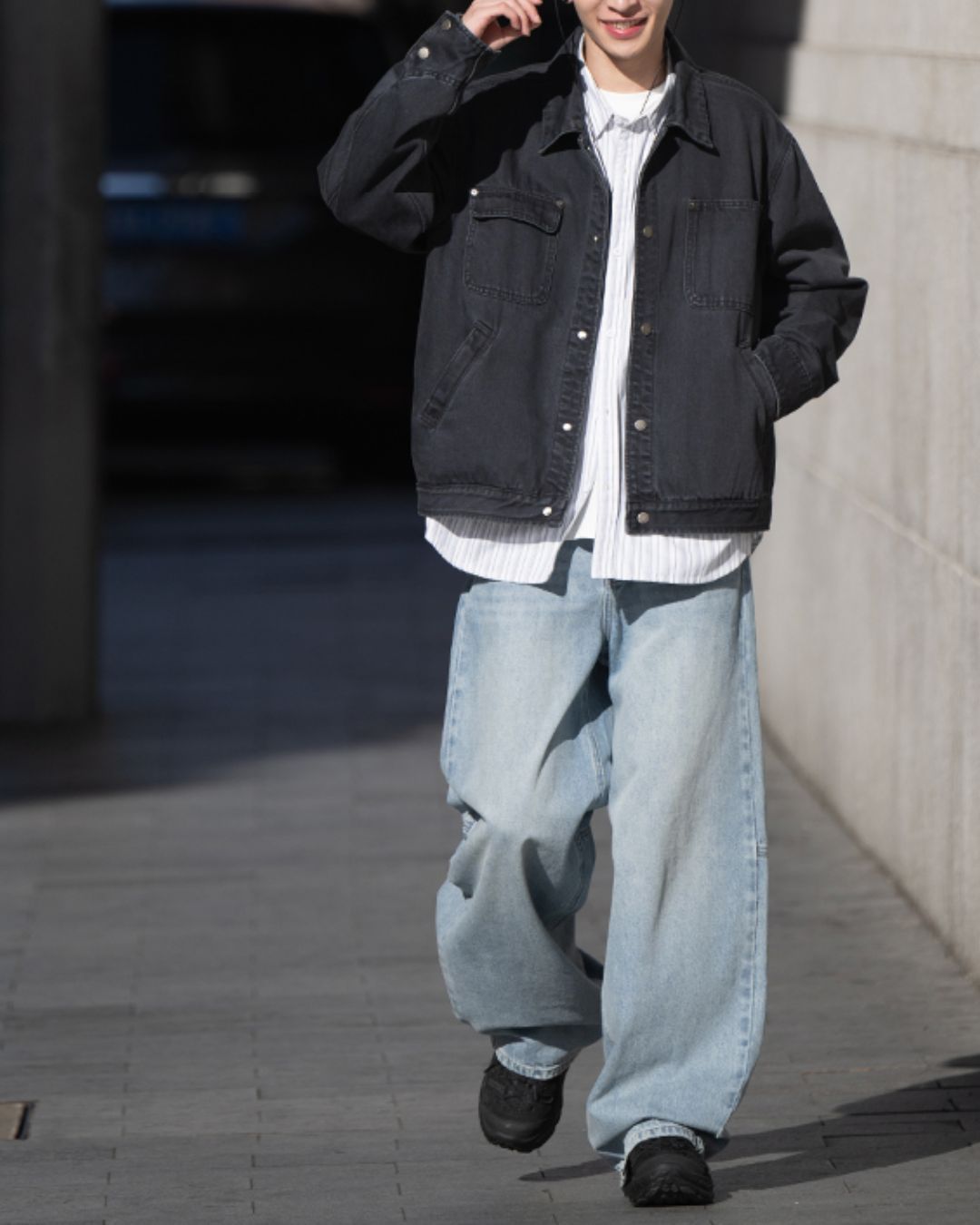 Washed Black Work Jacket　JK235