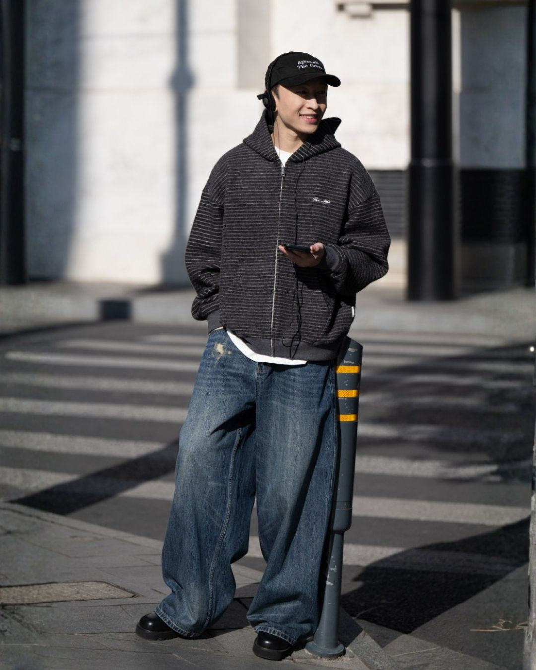 【予約販売】Thin Border Knit Hoodie　KN053