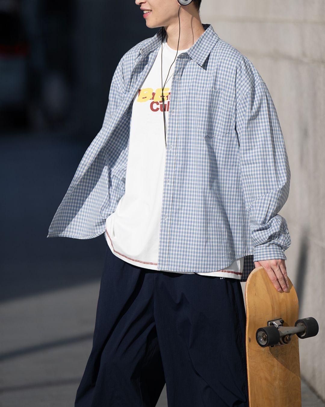 Drop Shoulder Check Shirt　LS102