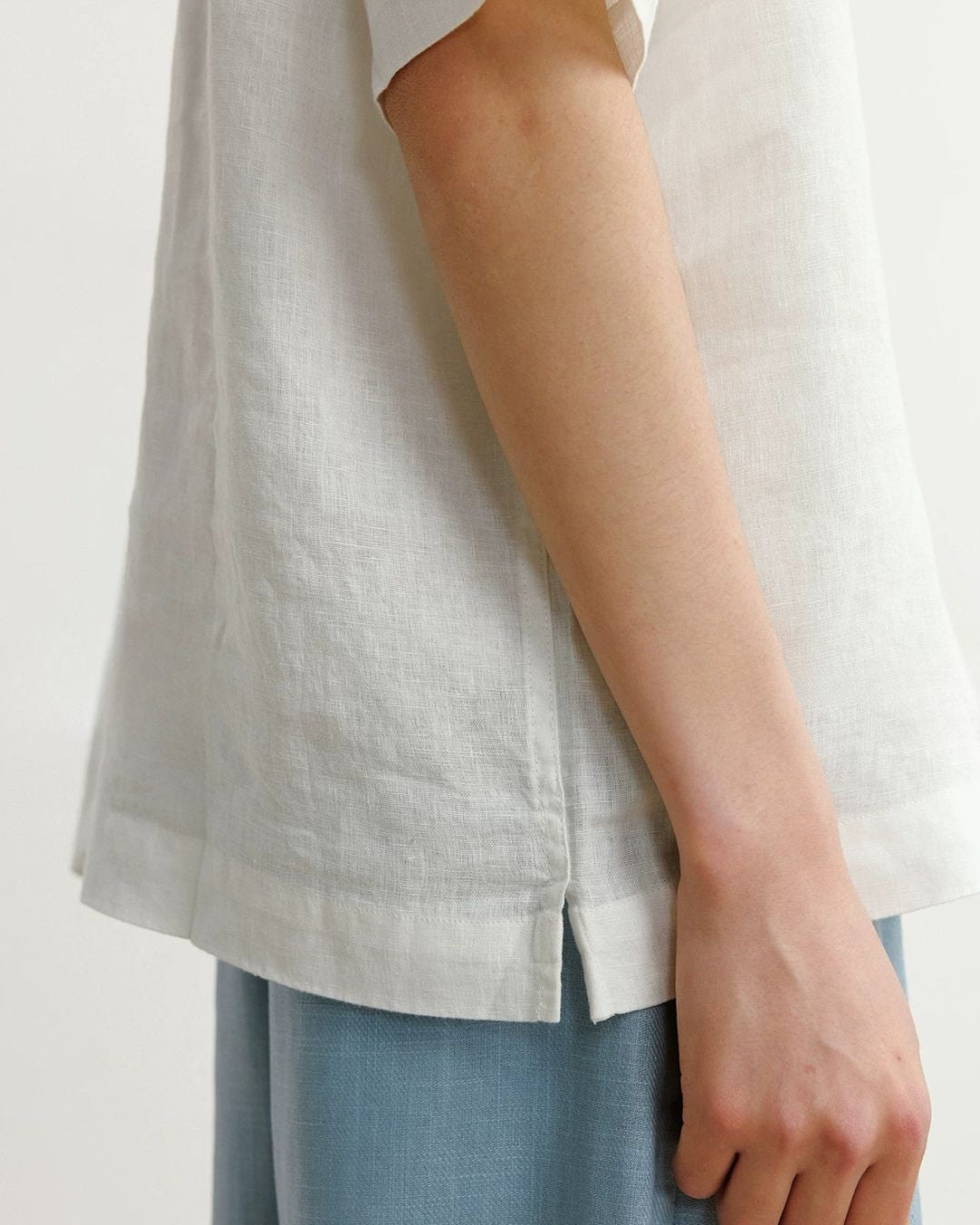 Natural Linen Open-collar Shirt　SS089