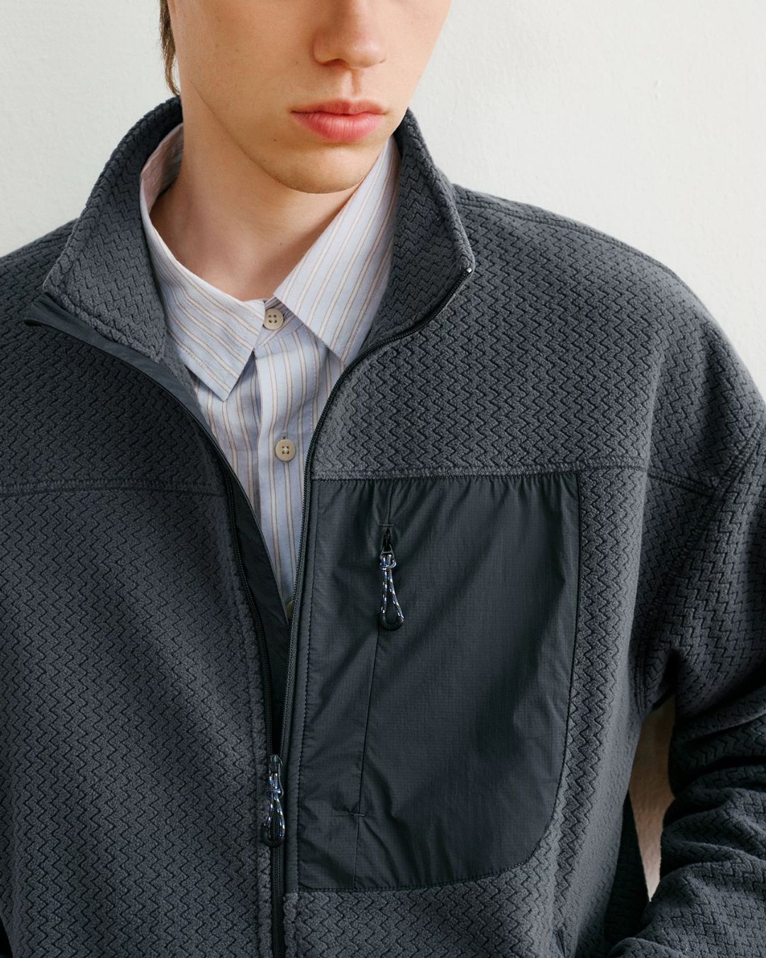 Wave Textured Fleece Jacket　JK266