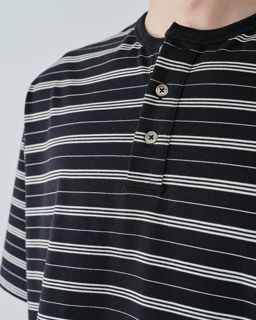 Border Henley T-Shirt　ST208