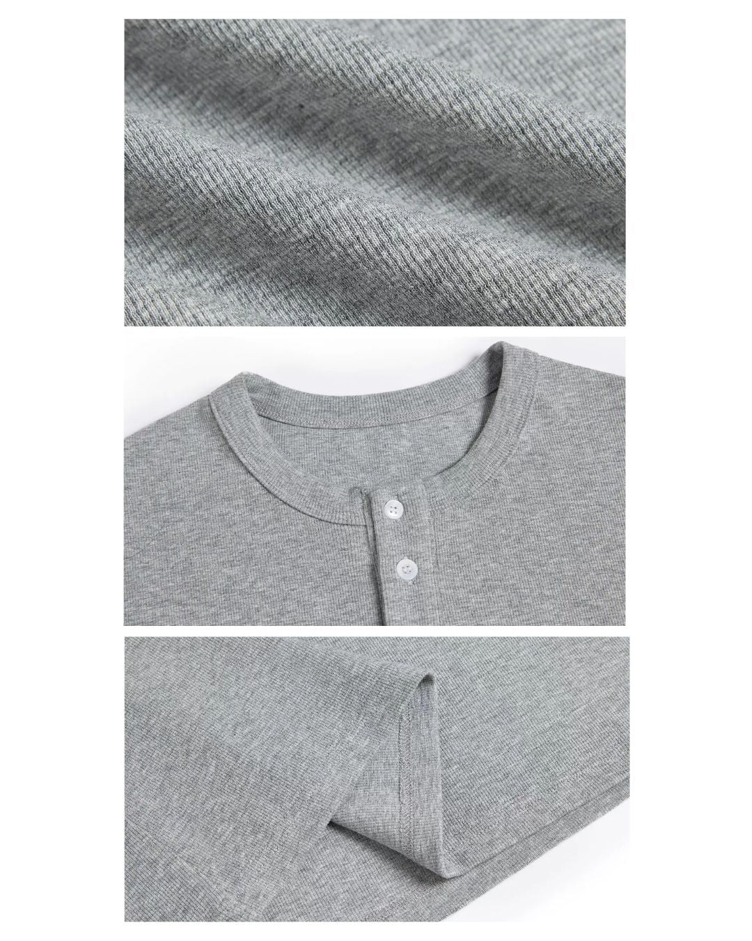 Henley-Neck Slub T-Shirt　ST219