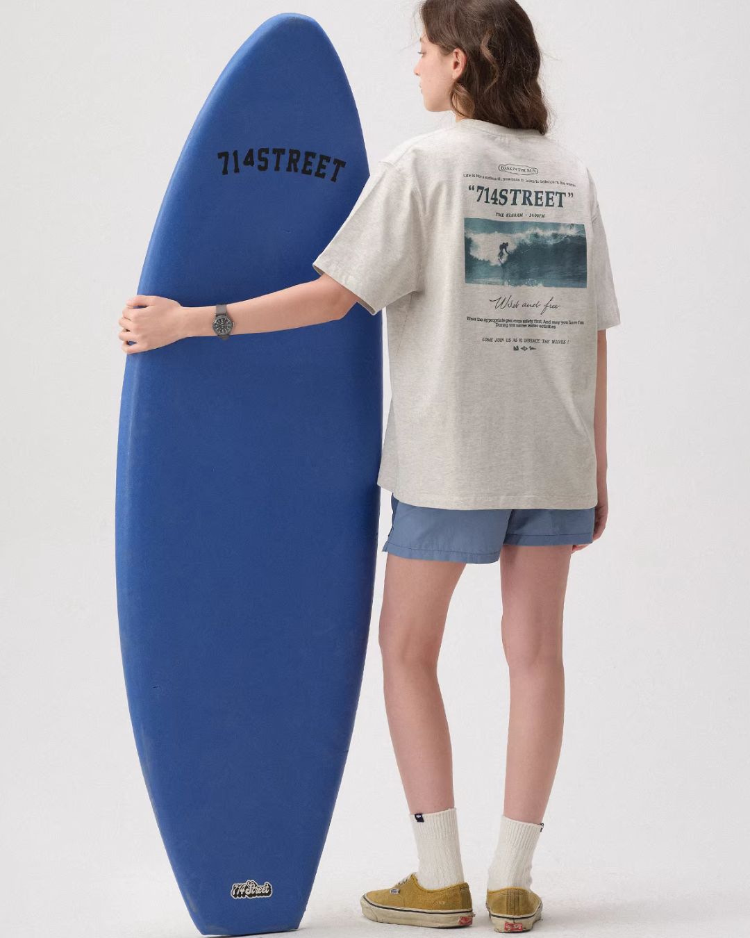 Surfing Back Print T-shirt　ST172